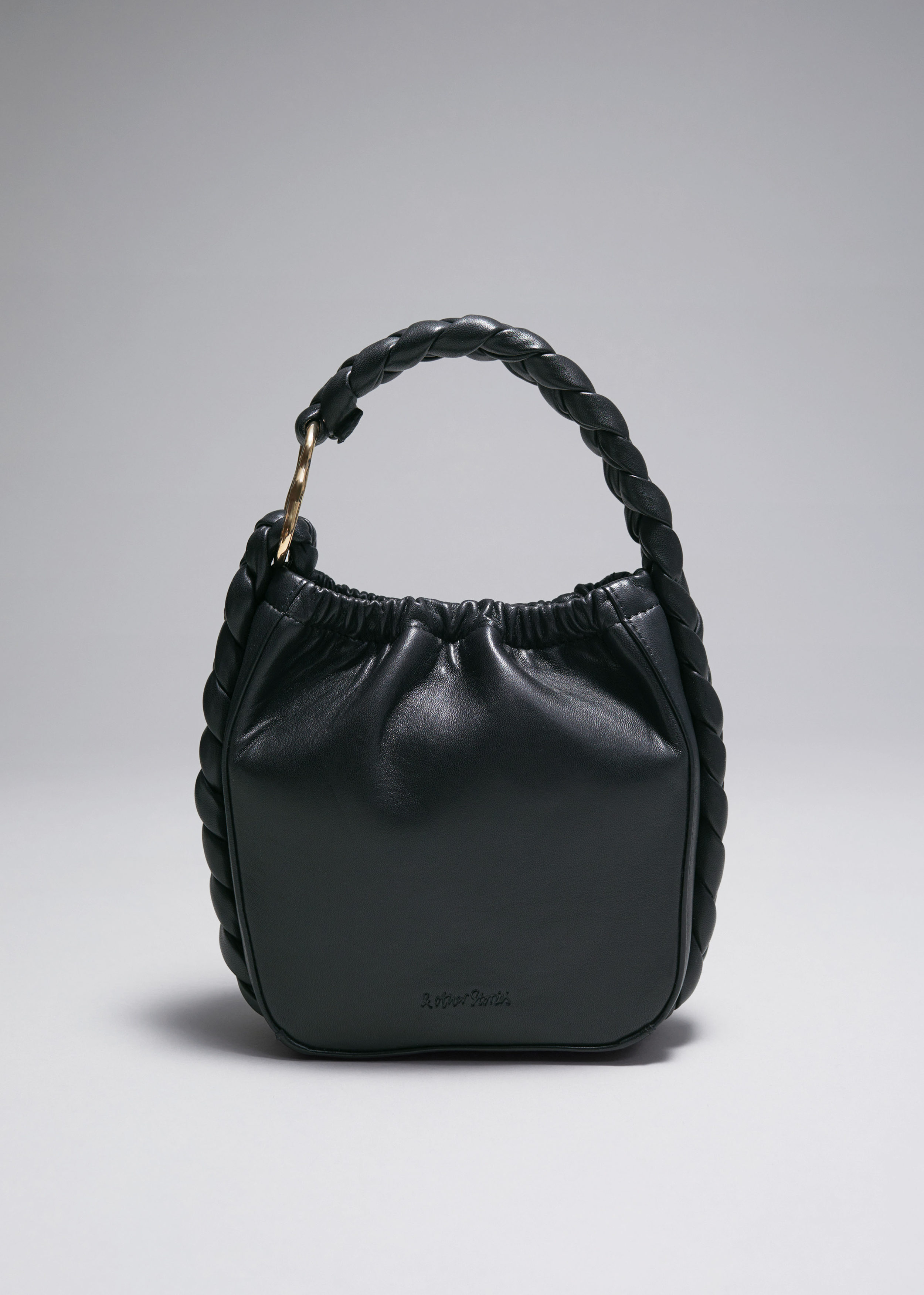leather largeBraided Buket バッグ BLACK 本革 leather largeBraided Buket バッグ BLACK 本革 Braided Leather