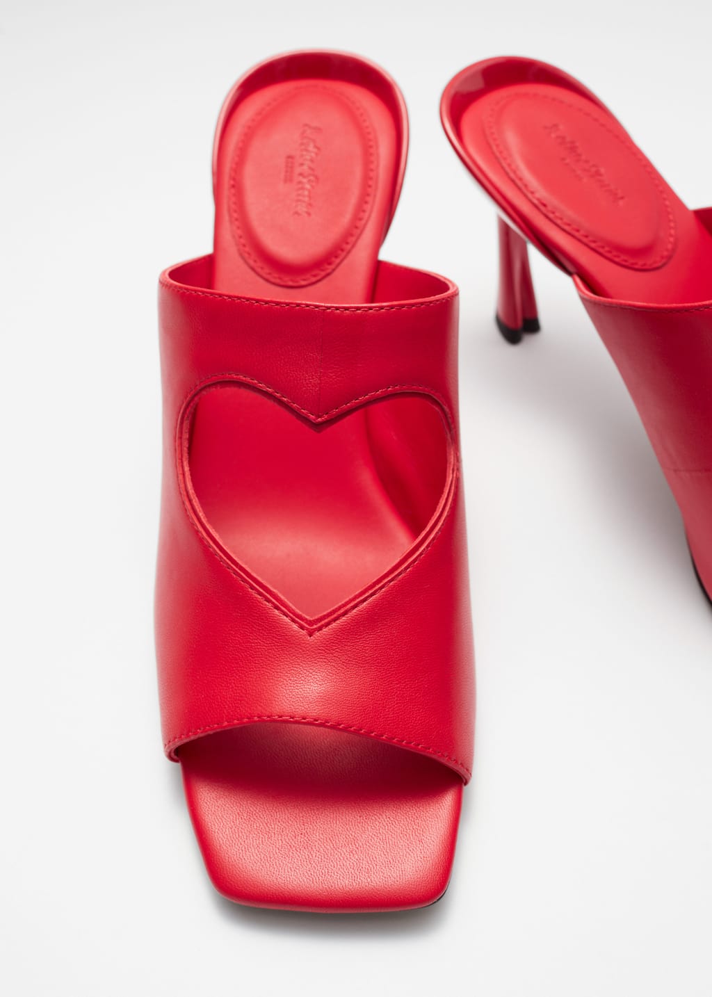 Cut-Out Leather Mules - {{variantName}} - Descriptive Detail