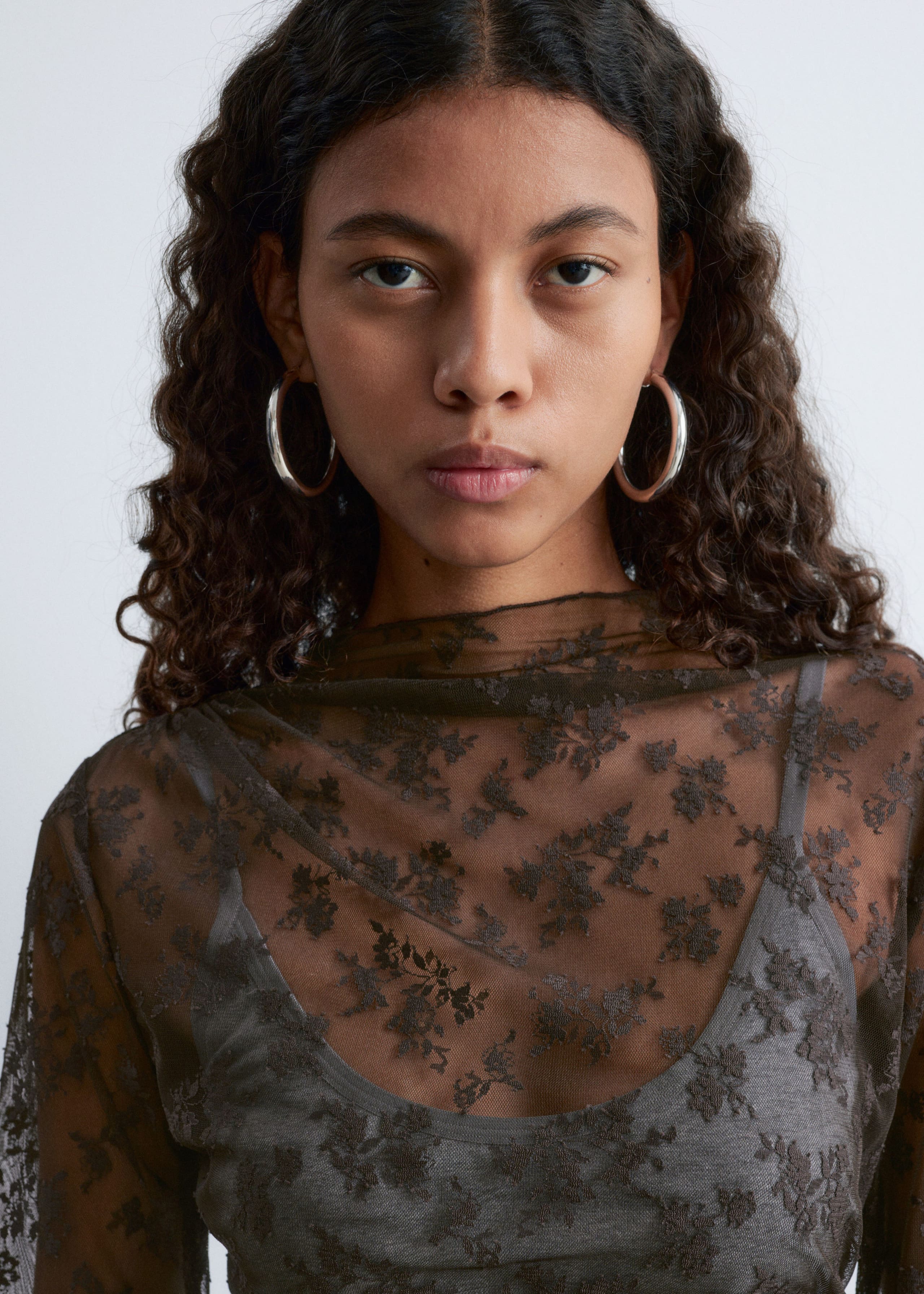 Image of Long-Sleeve Lace Top