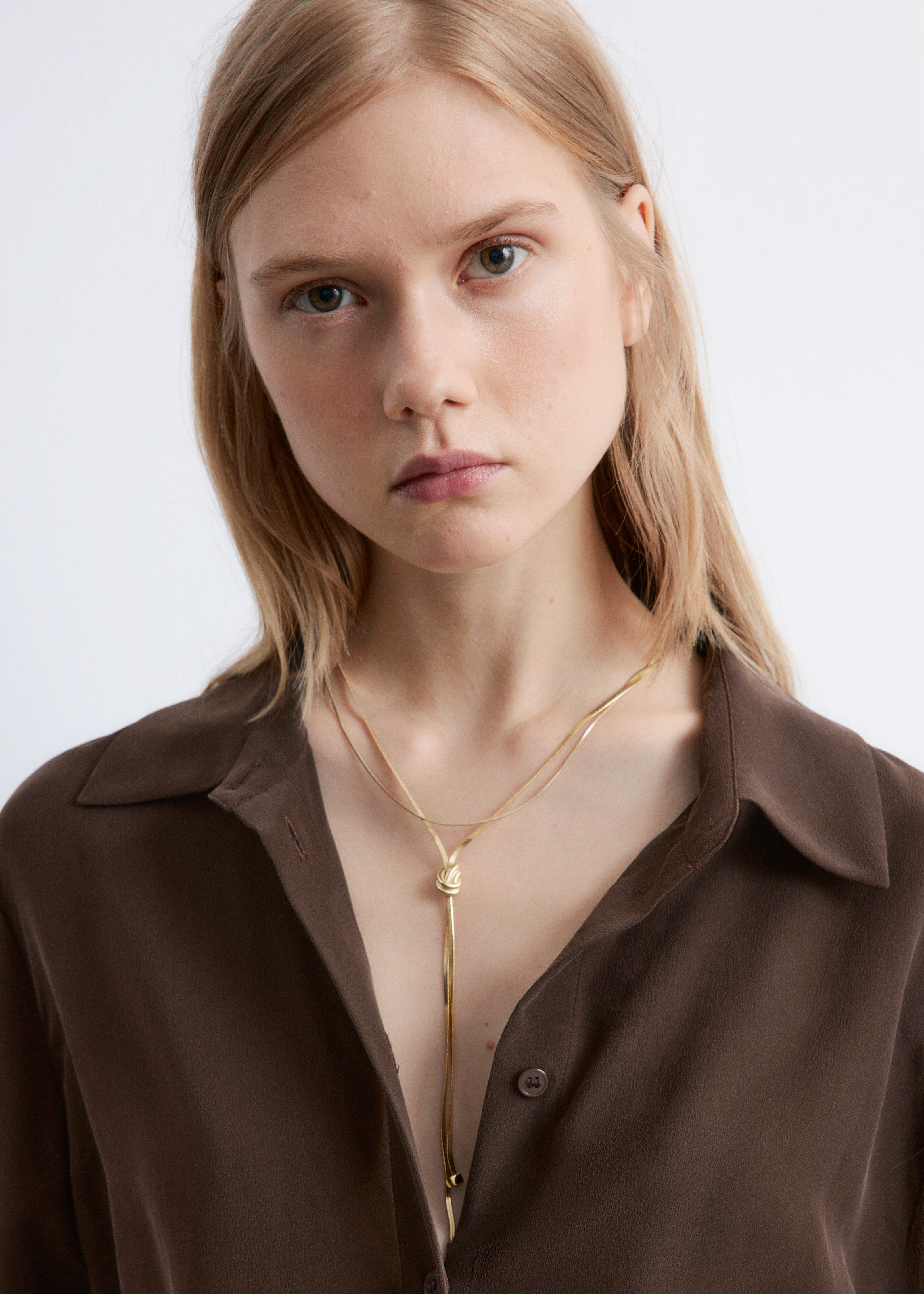 Lasso-halsketting met geknoopt detail - Goudkleurig