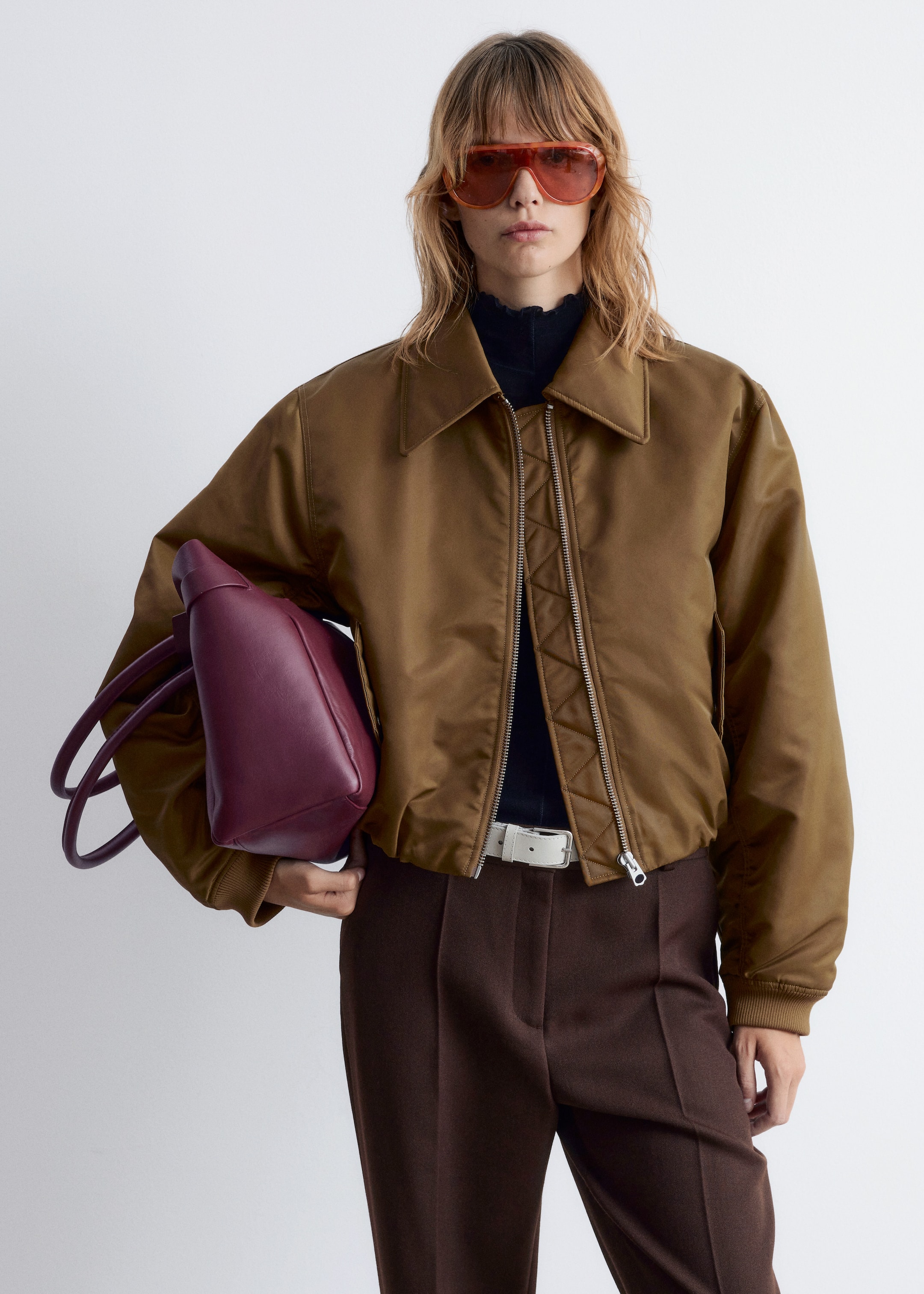 Agrandir l'image: Veste style bomber courte - Brun kaki - FEMME | H&M BE 3