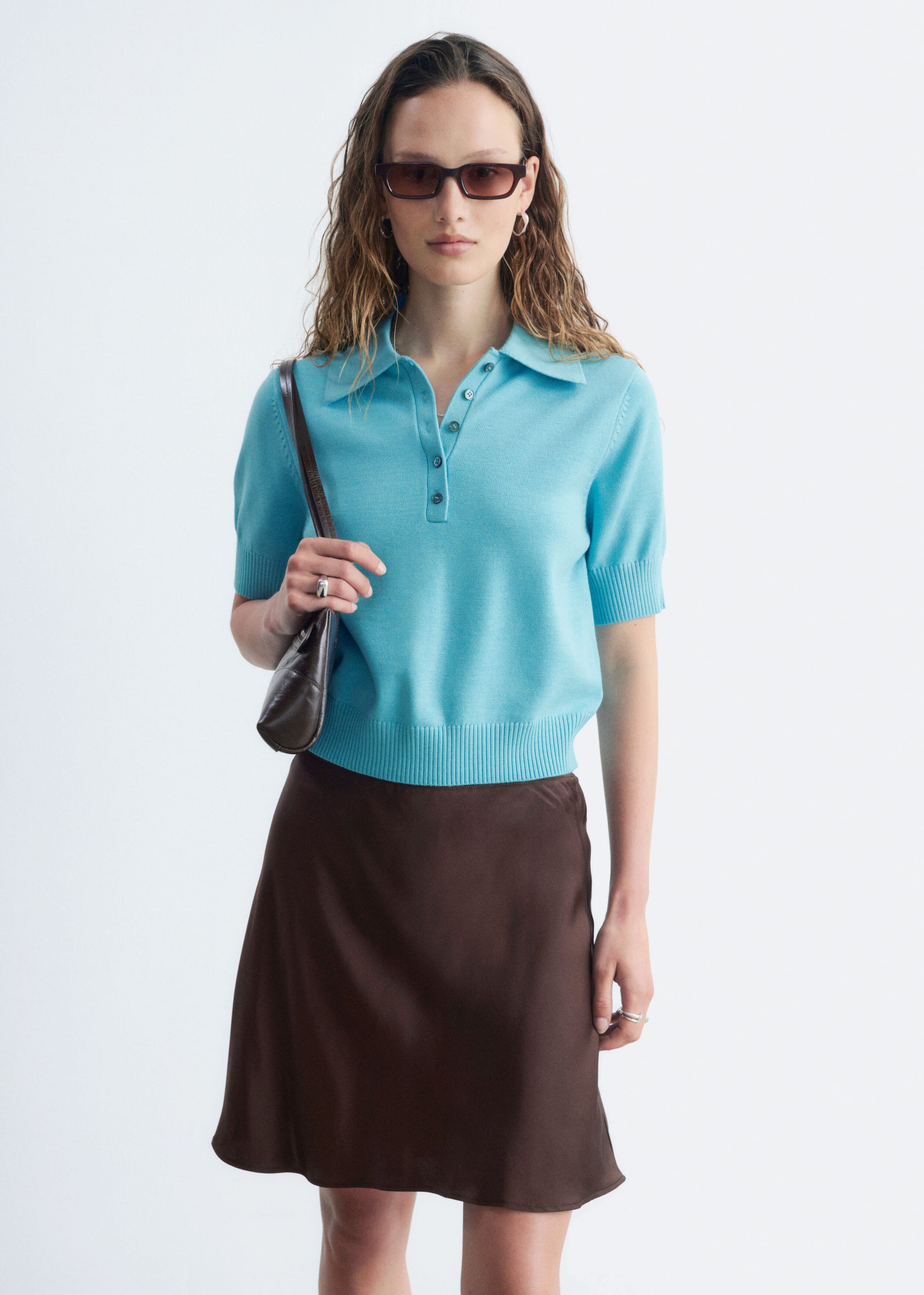Wool Polo T-Shirt - Light Blue - Lookbook