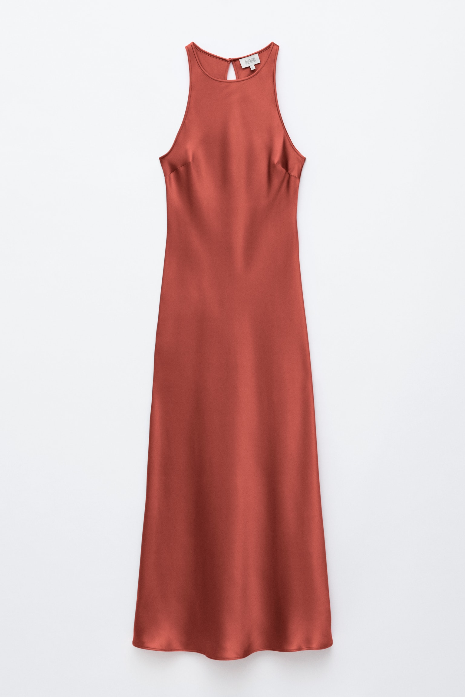 Sleeveless Satin Midi Dress - 1