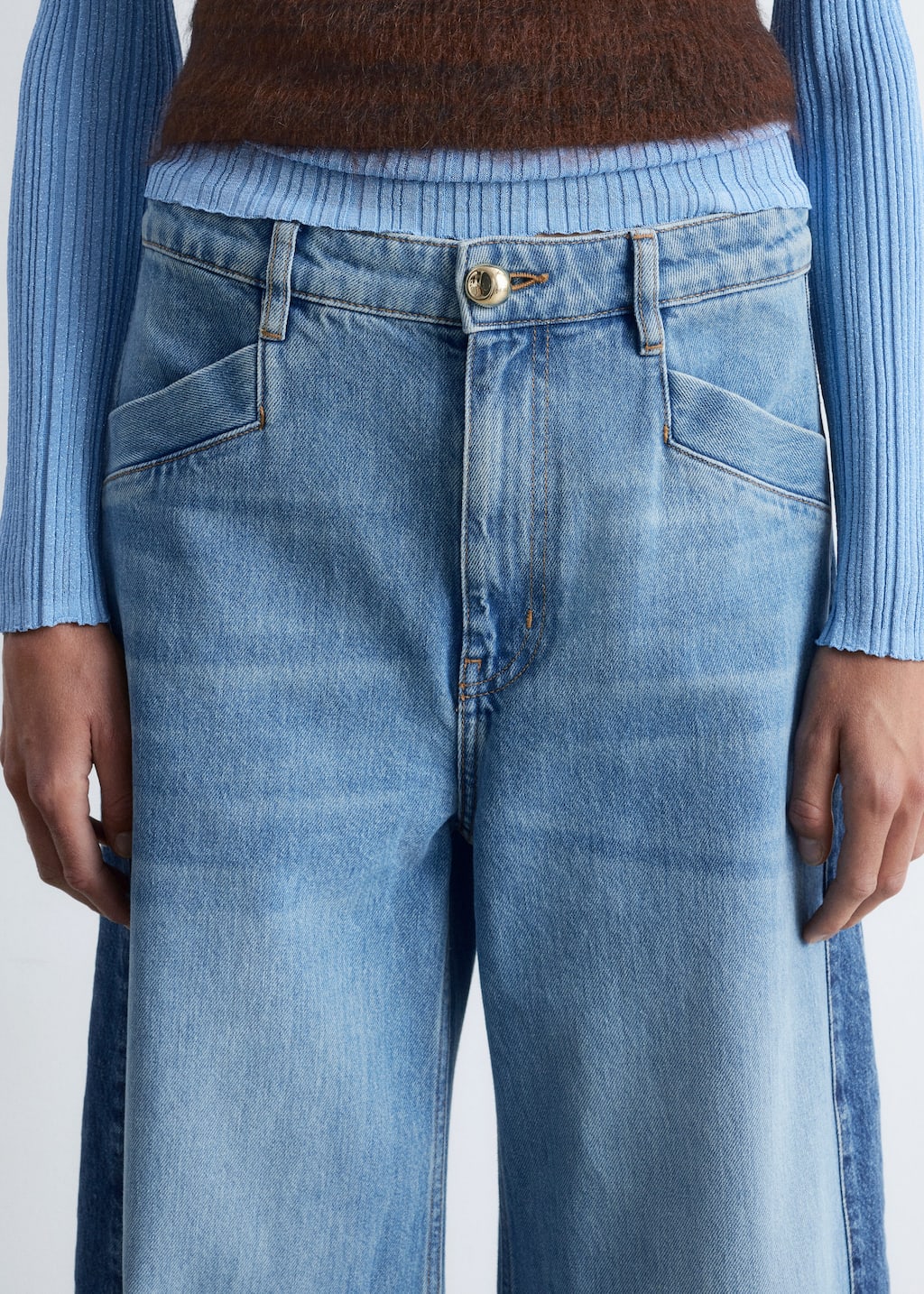 Long Wide-Leg Jeans - Medium blue - Lookbook