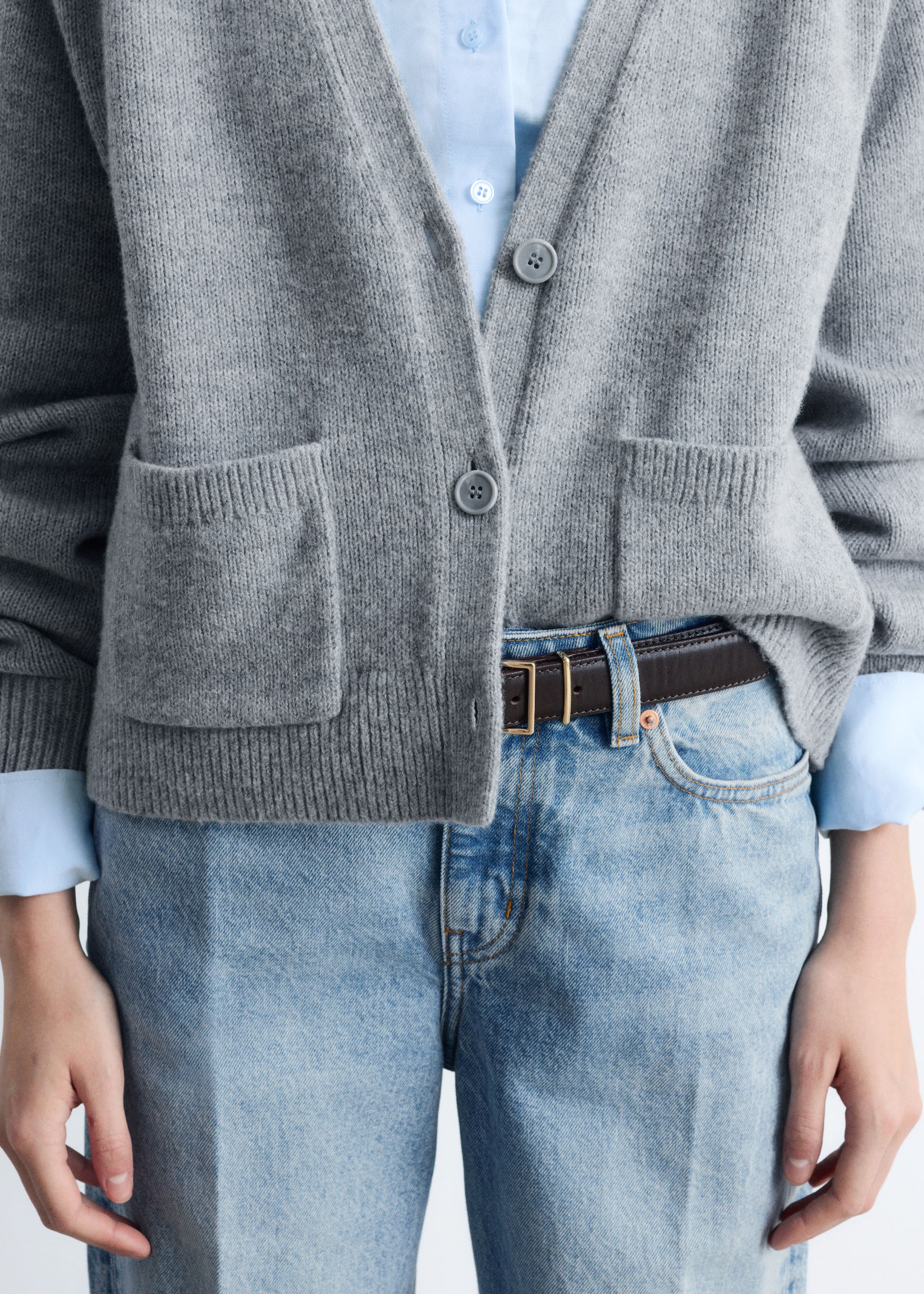 Agrandir l'image: Cardigan à poches plaquées - Gris - FEMME | H&M FR 2