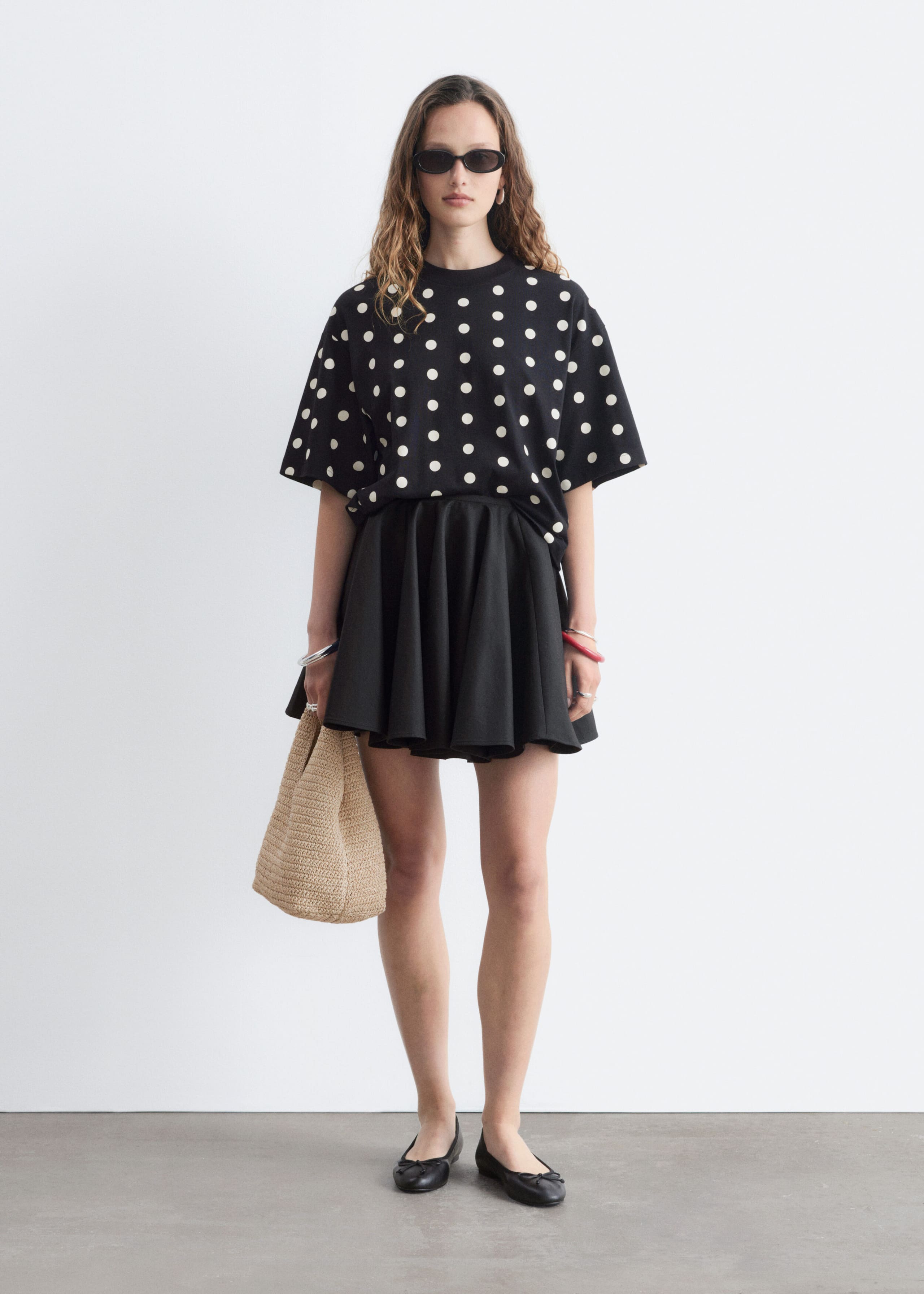 Boxy Cotton T-Shirt - Black/White - Still Life