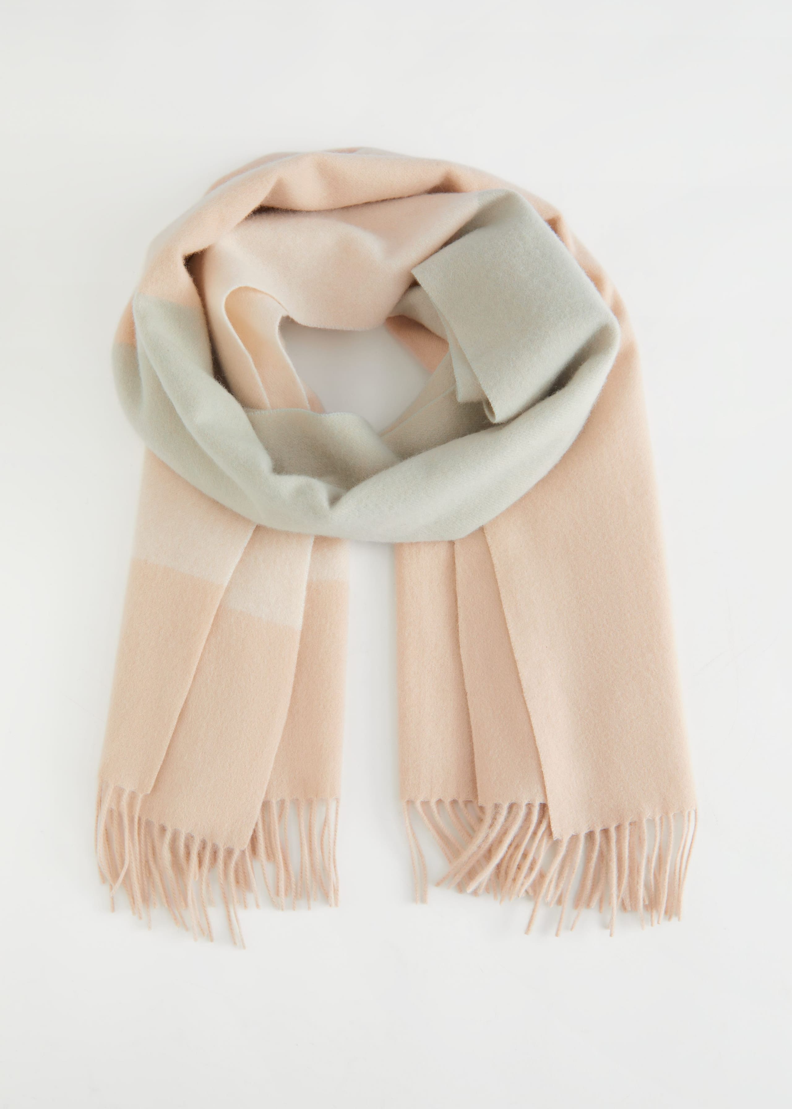 Fringed Wool Blanket Scarf - Rust - Still Life