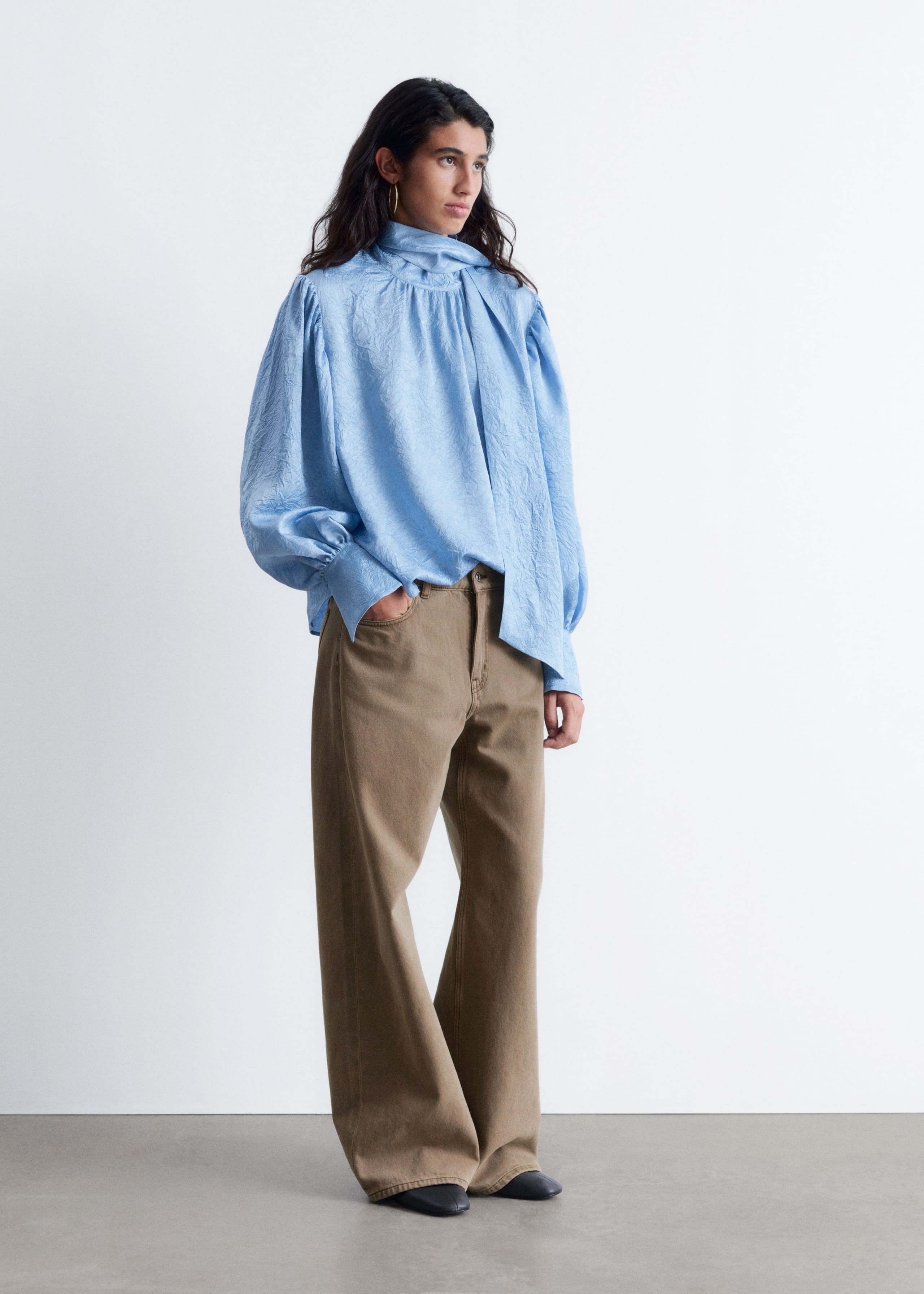 Image of Bow-Collar Blouse