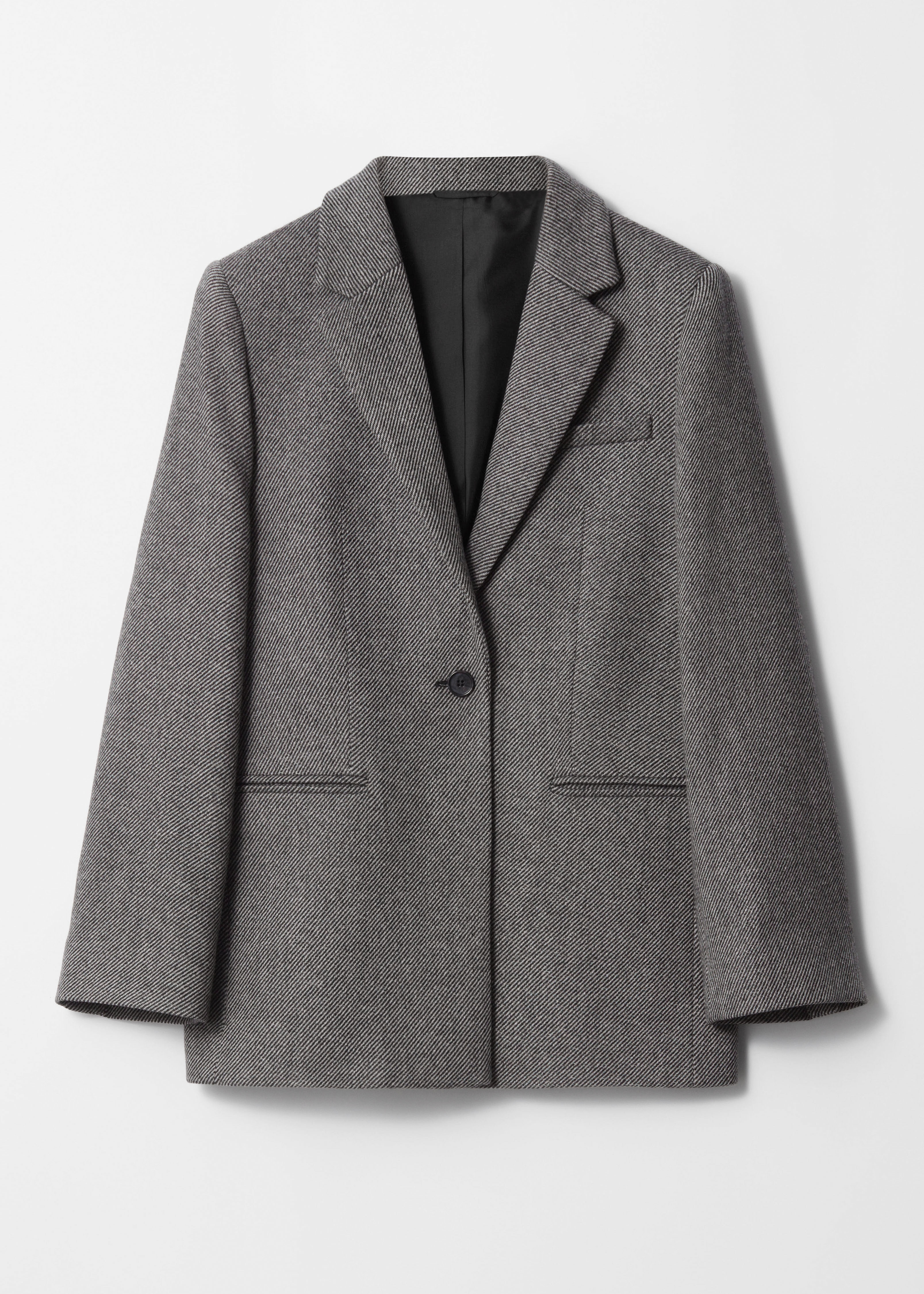 Wool Blazer - Grey Tweed/Brown Houndstooth