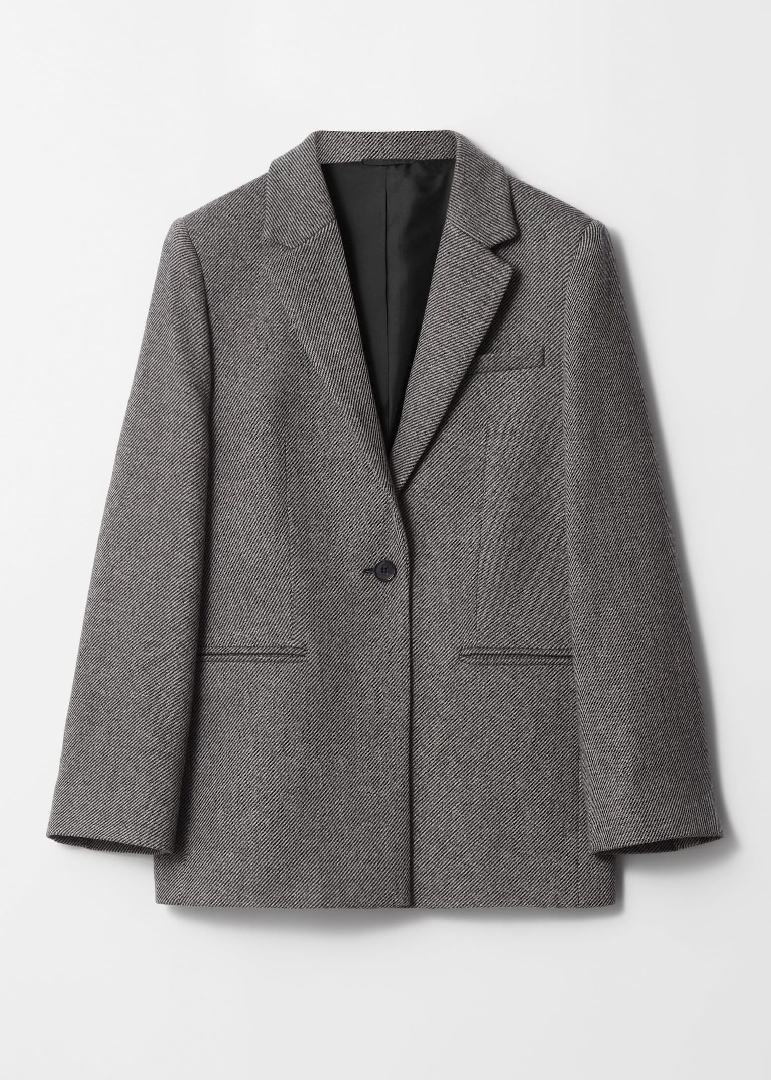 Wool Blazer - Grey Tweed/Brown Houndstooth - 2