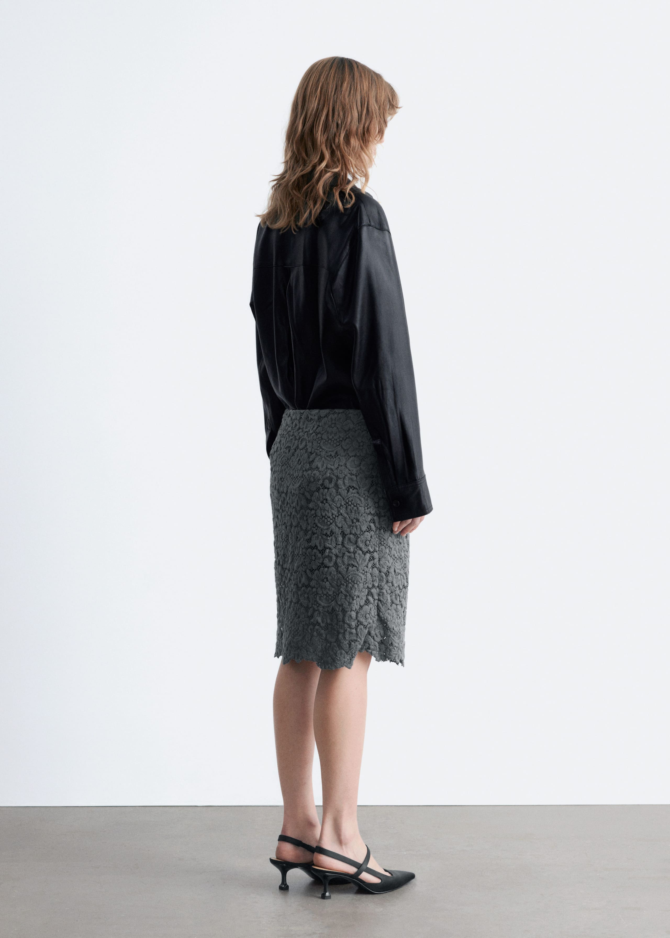 Image of Midi-Bleistiftrock mit Spitze