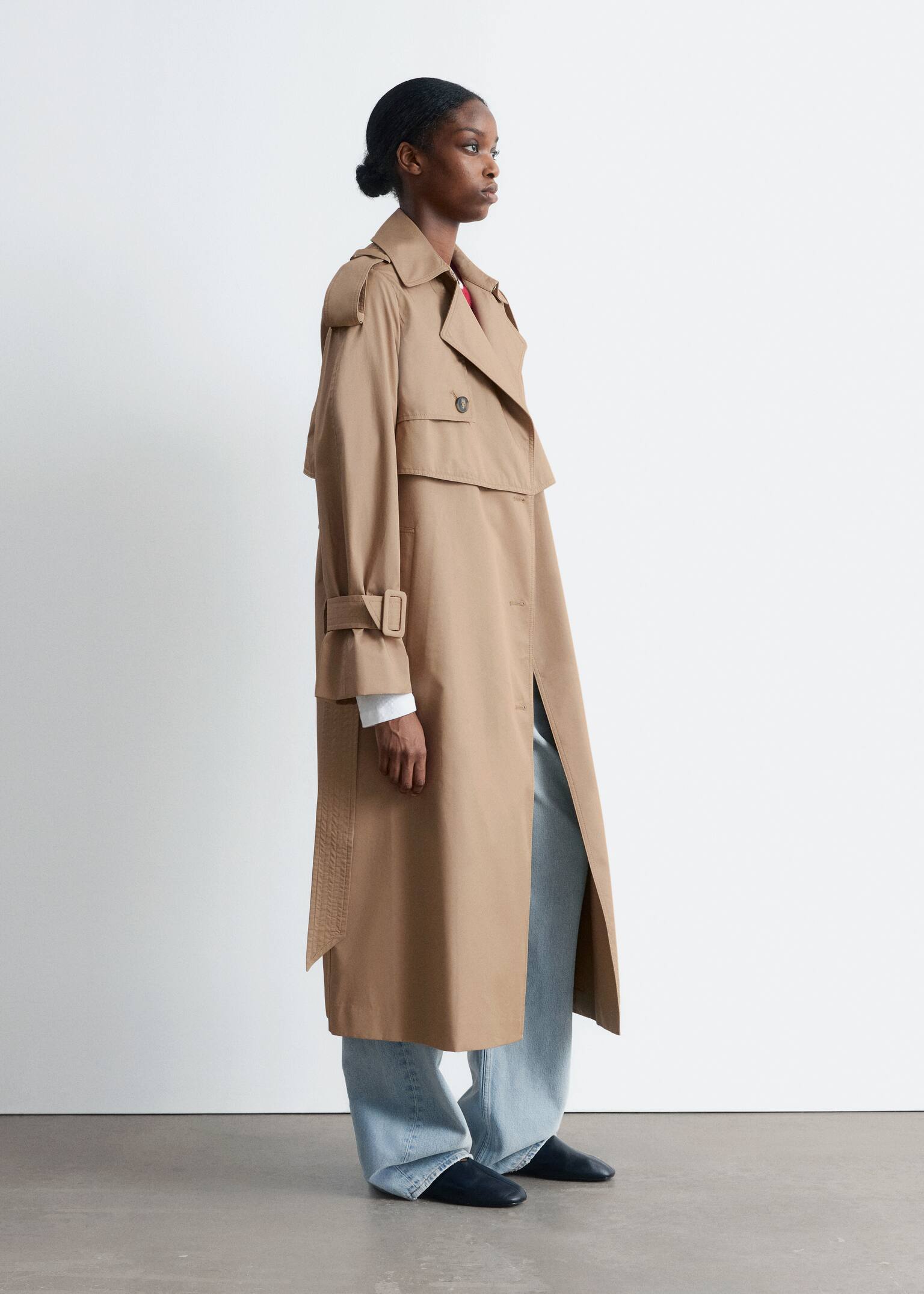 Belted Trench Coat - Beige/Khaki - 8