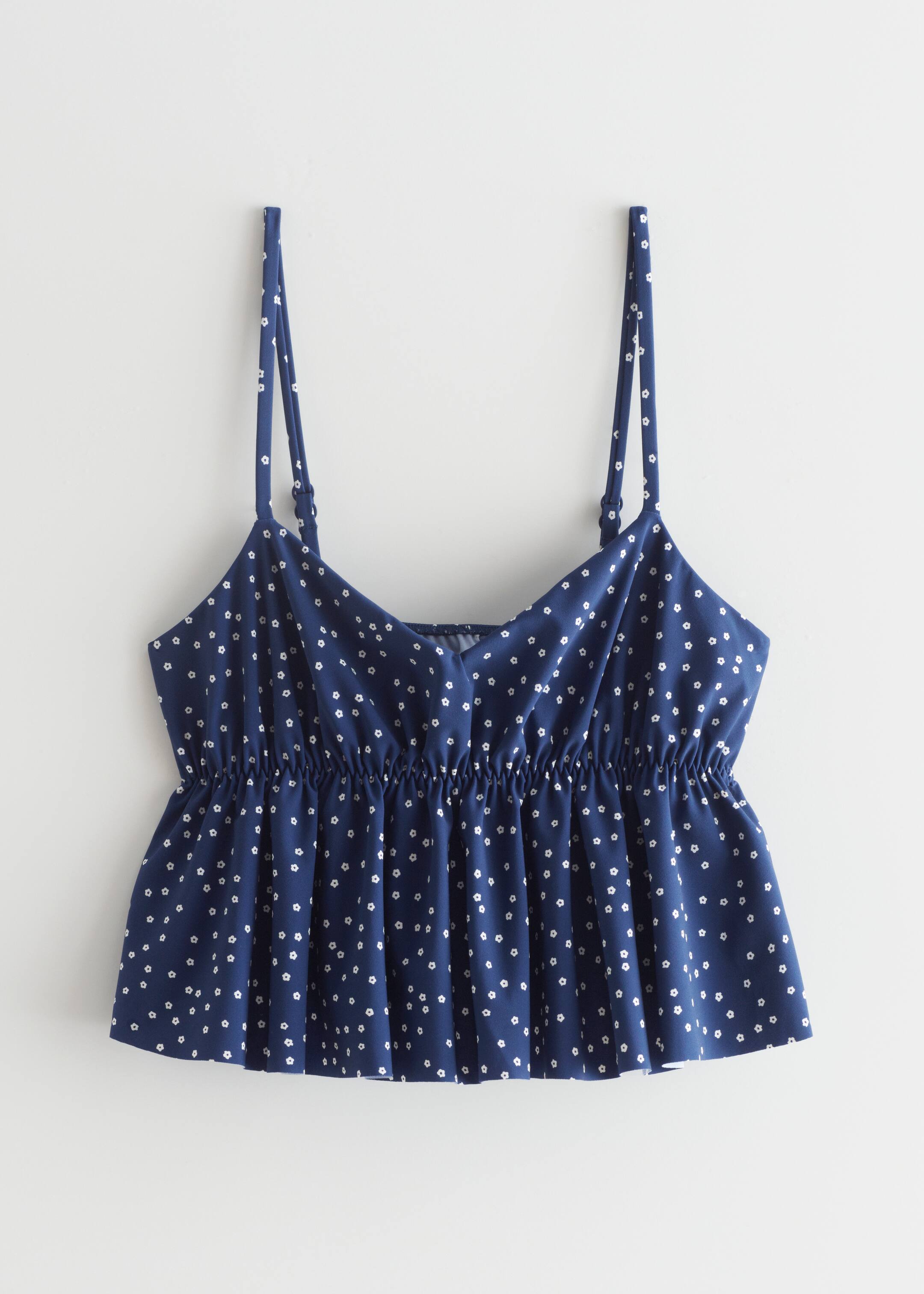 View larger image: Printed Ruffle Bikini Top - Navy - Ladies | H&M GB 1