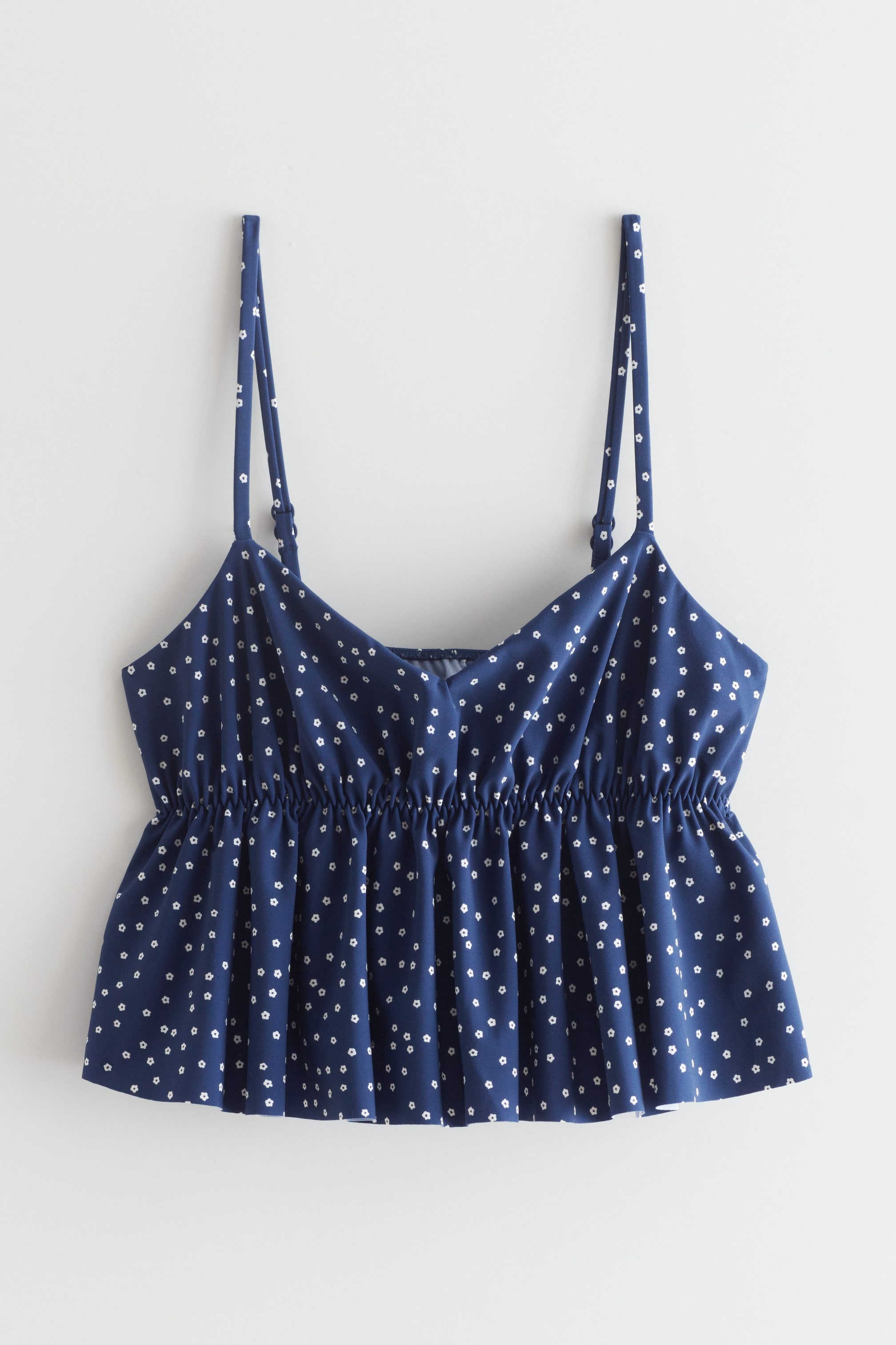 View larger image: Printed Ruffle Bikini Top - Navy - Ladies | H&M GB 1