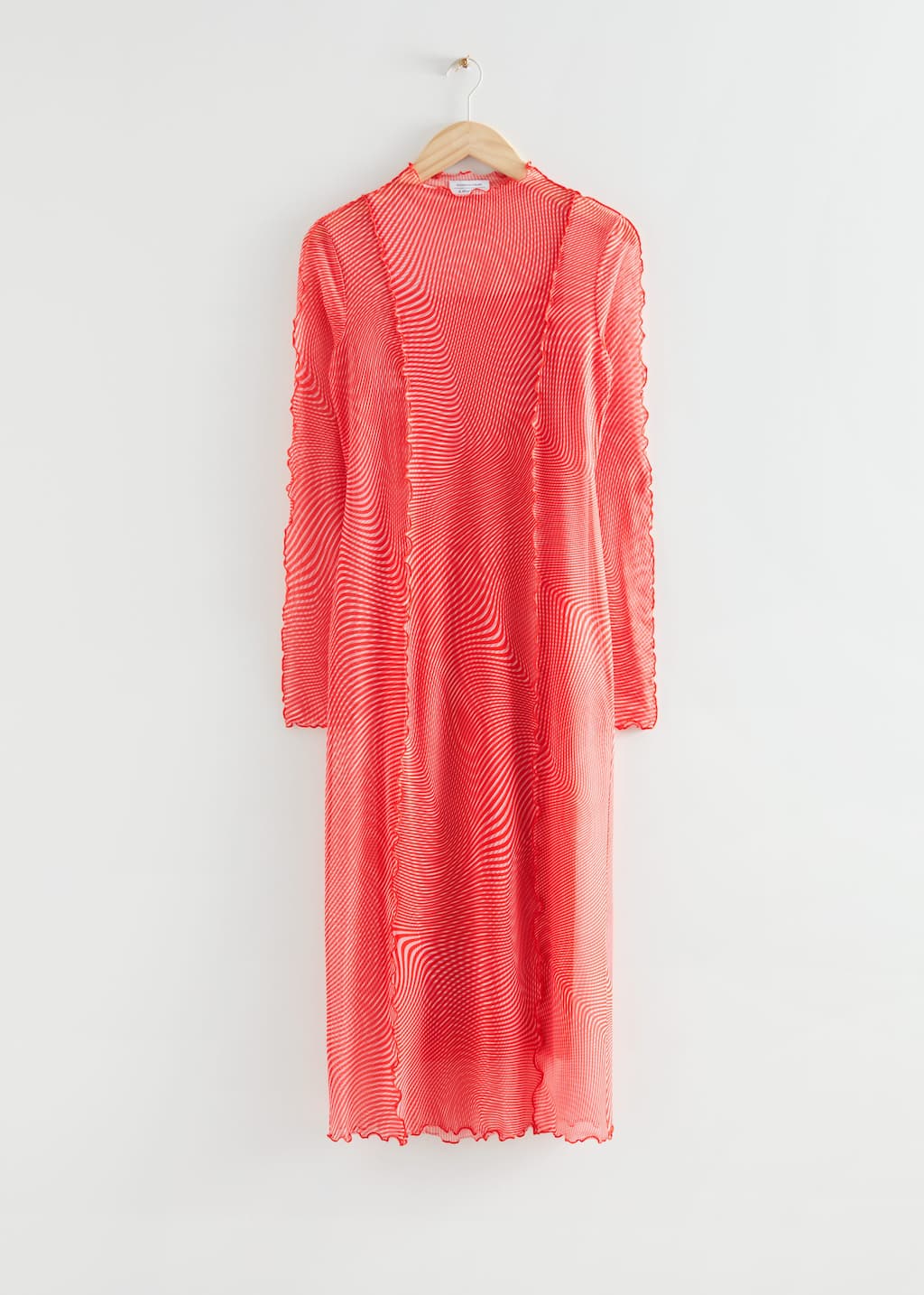 PrintedFrilledEdgeMidiDress - Red - Bodegón