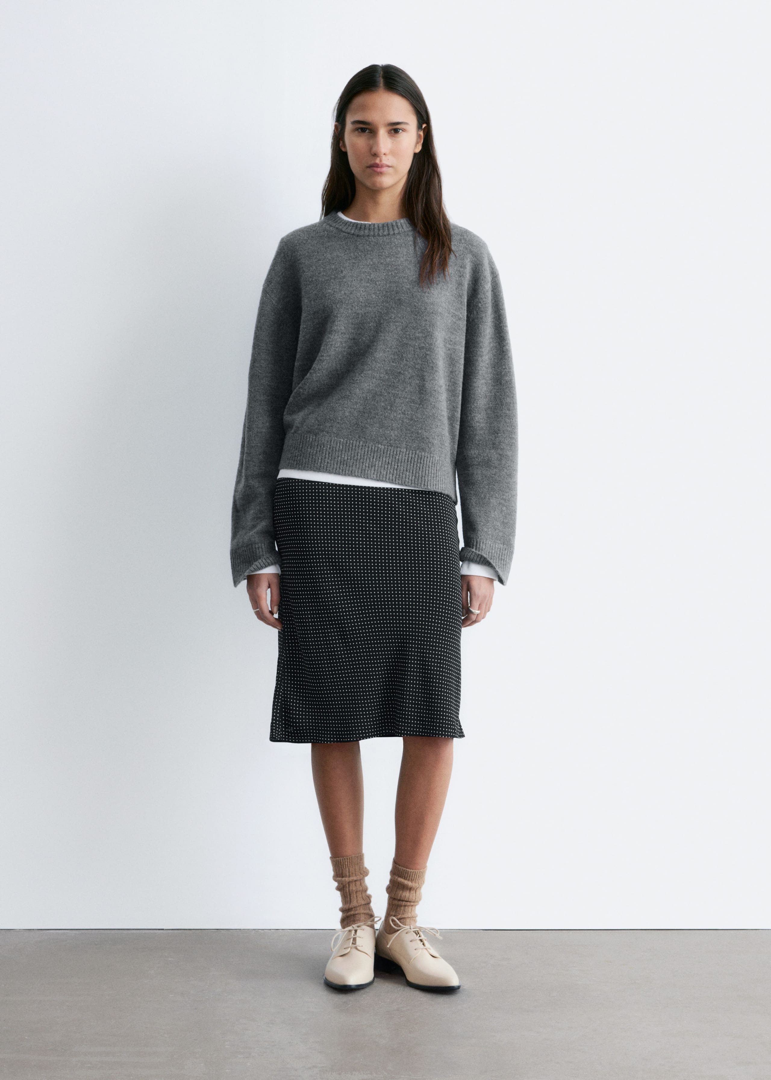 Boxy Knit Jumper - Dark Brown - Lookbook