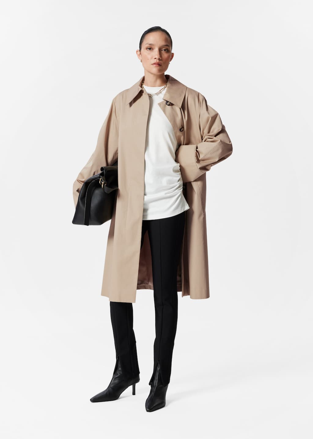 Haut froncé à manches longues - Blanc - Lookbook