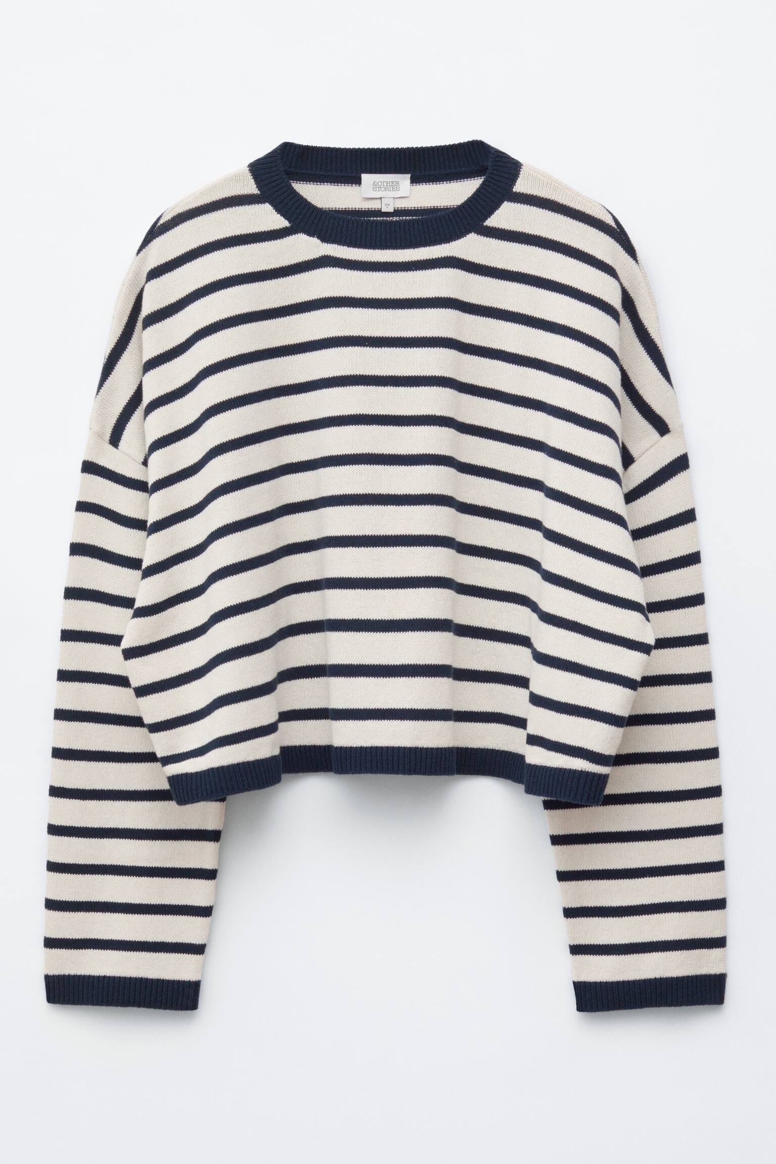 סוודר כותנה - White/Blue Stripes/שחור/White/Red Stripes - 1