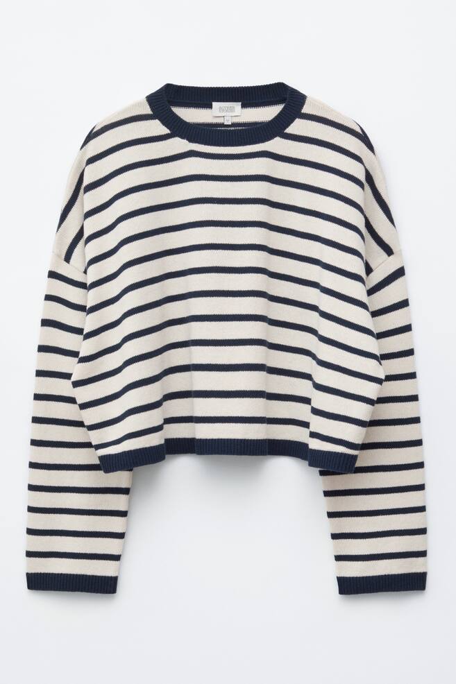 Pull en coton - Rayures blanches et bleues/Noir/Rayures blanches/rouges - 1