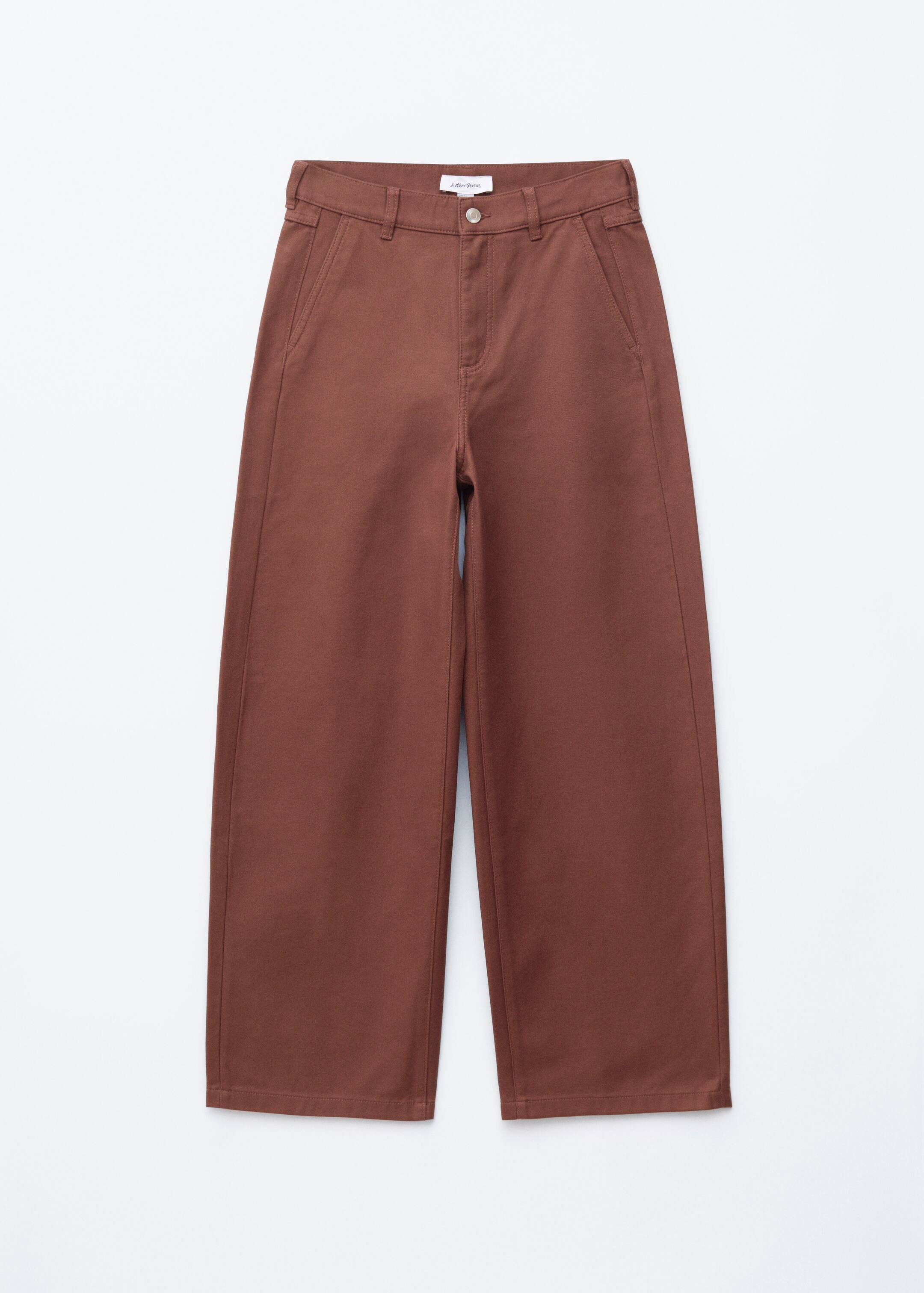 Преглед на по-голямо изображение: Широки памучни панталони - Ръждиво кафяво - ЖЕНИ | H&M BG 1