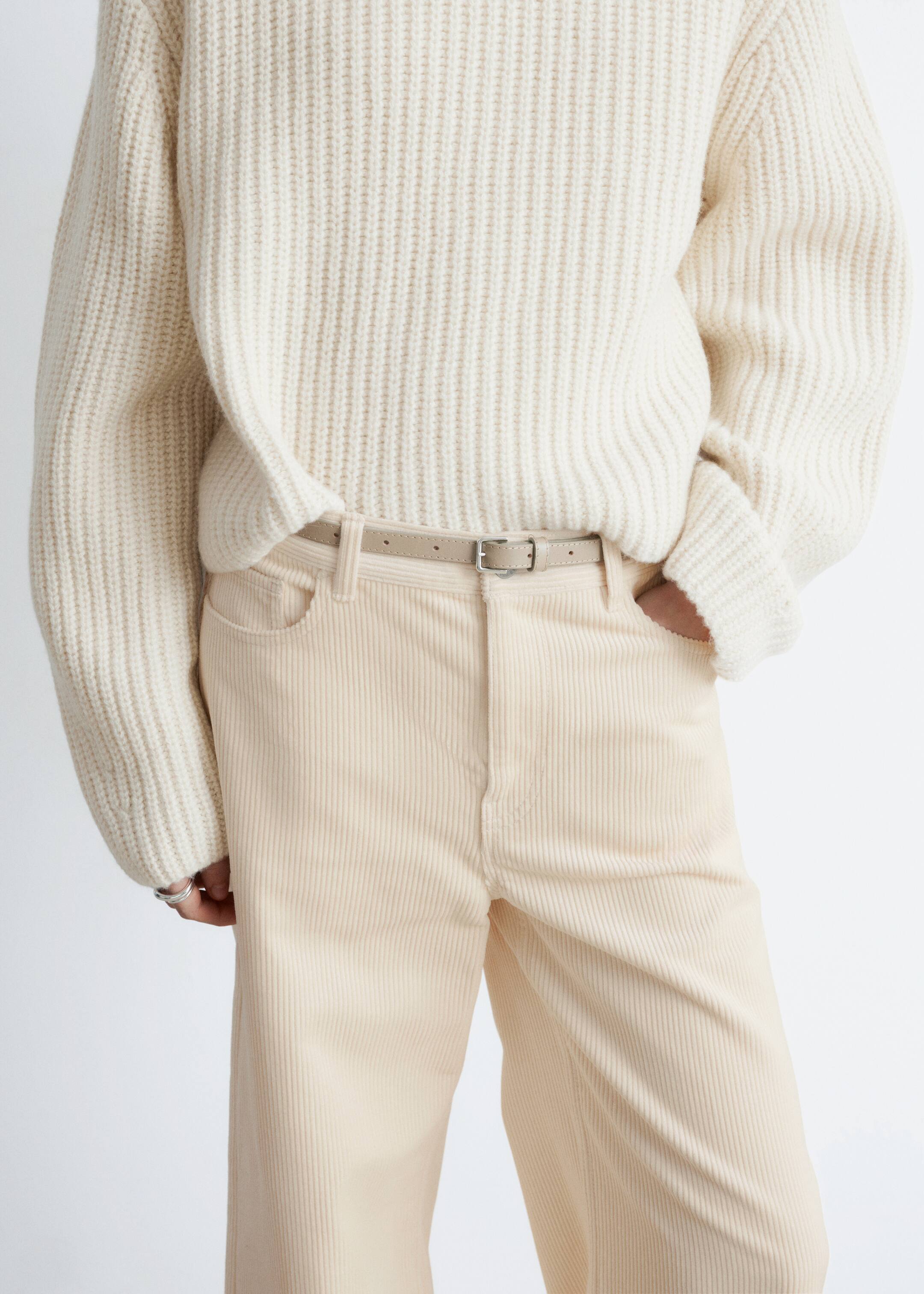 Ingrandisci l'immagine: Wide-Leg Corduroy Trousers - Cream - DONNA | H&M CH 3