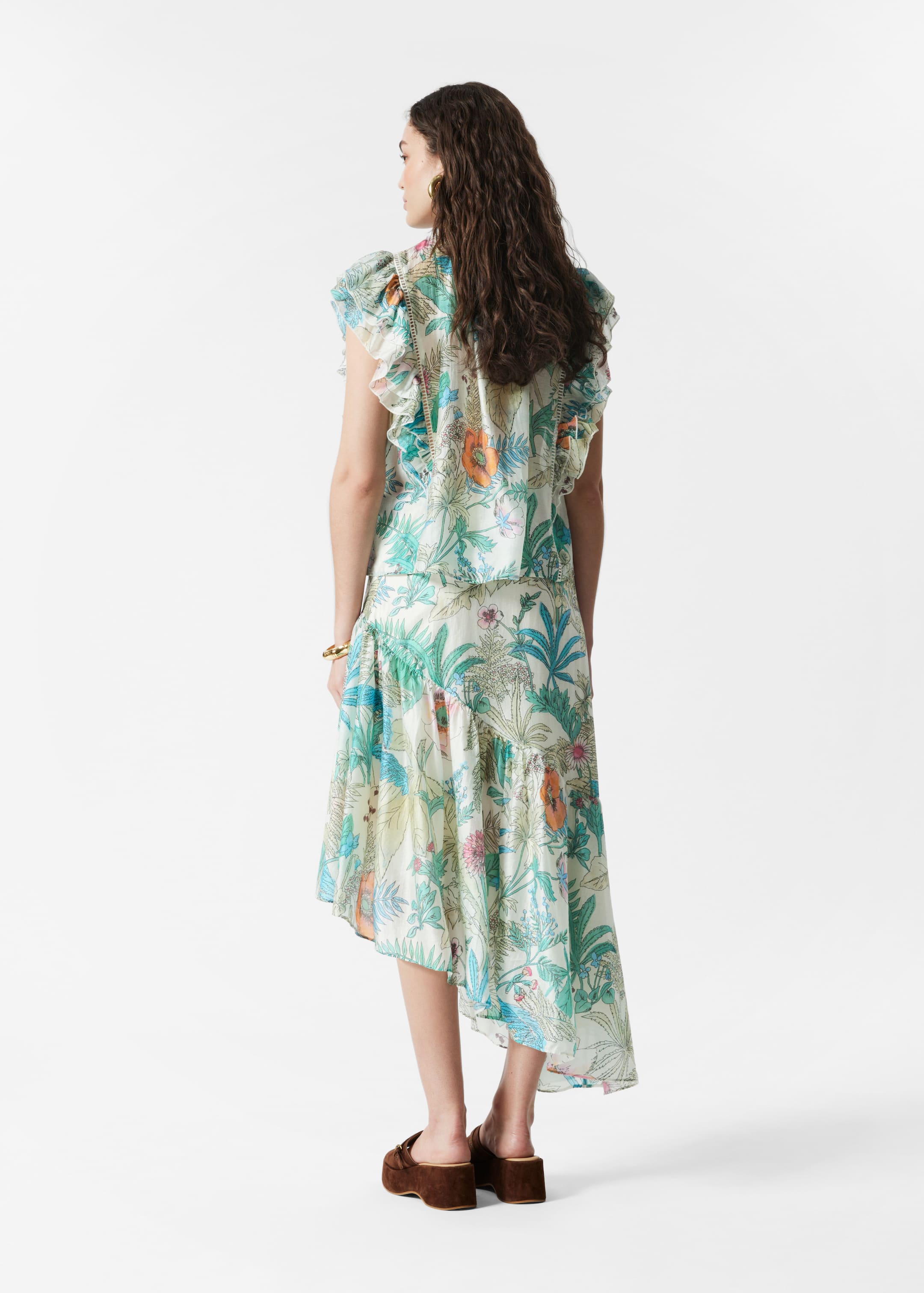 Grotere afbeelding bekijken: Ruffled Top - Floral Print - DAMES | H&M BE 2