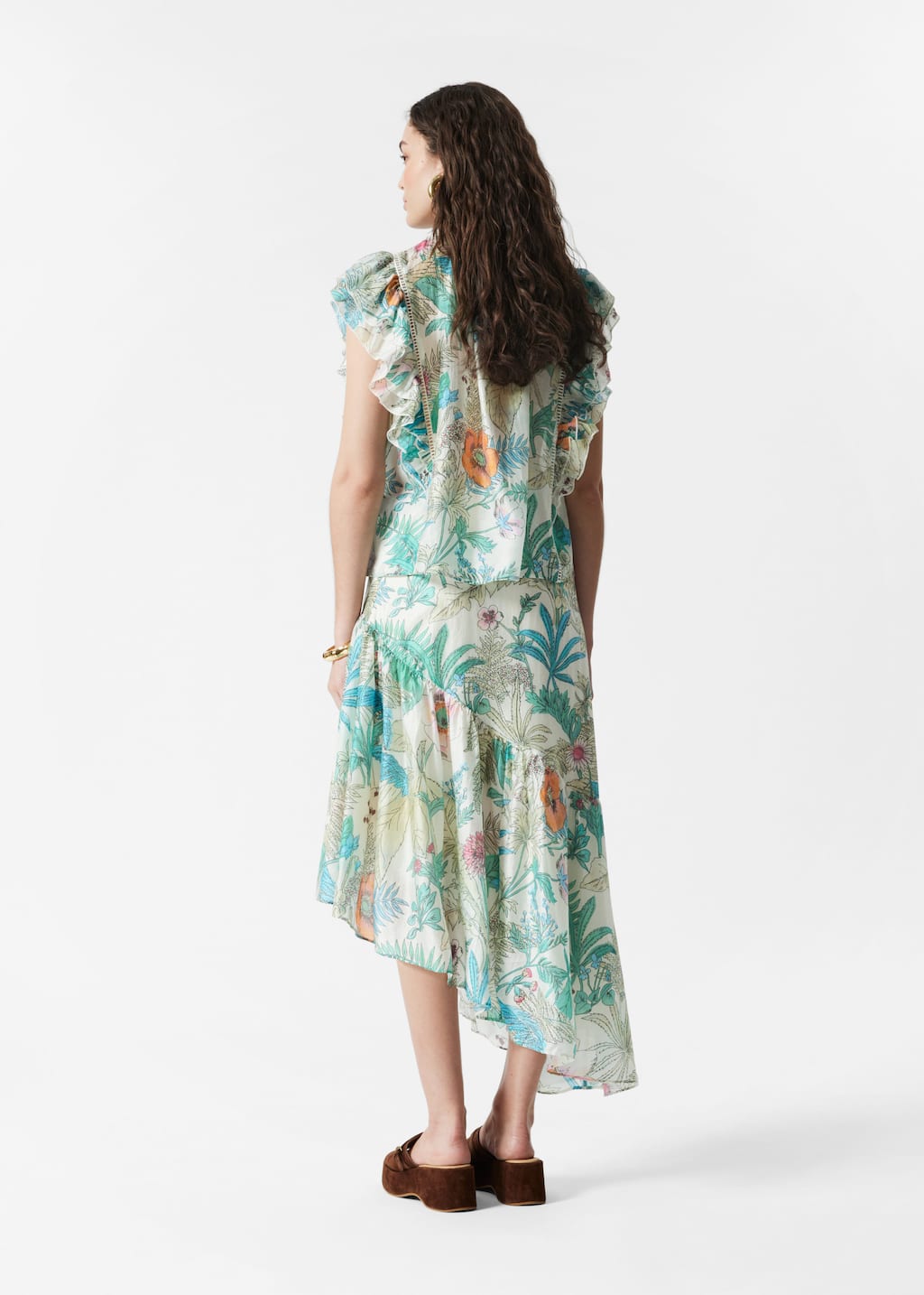 Ruffled Top - Blue Floral - Lookbook