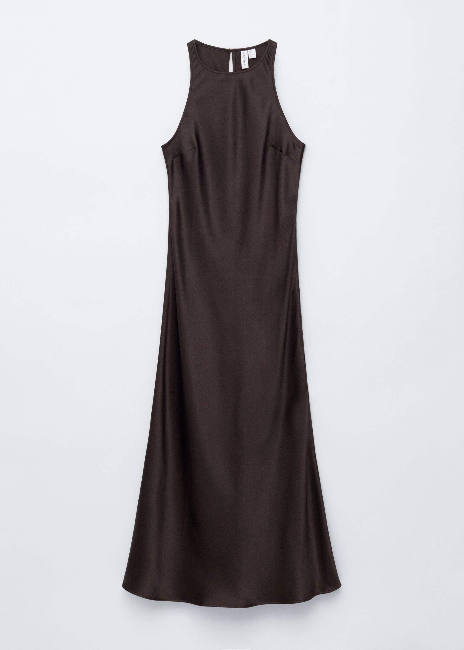 Sleeveless Satin Midi Dress - Dark Brown/Dark Pink/Pink/Black/Medium Blue - 2