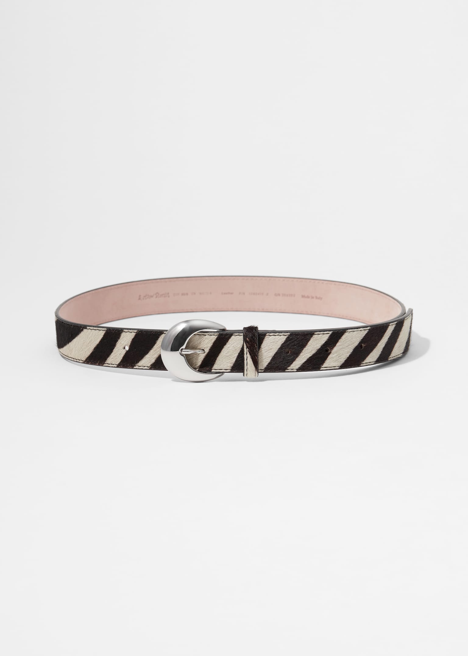 Kožený opasok s kravím vzorom - Tmavohnedá zebra/Hnedá