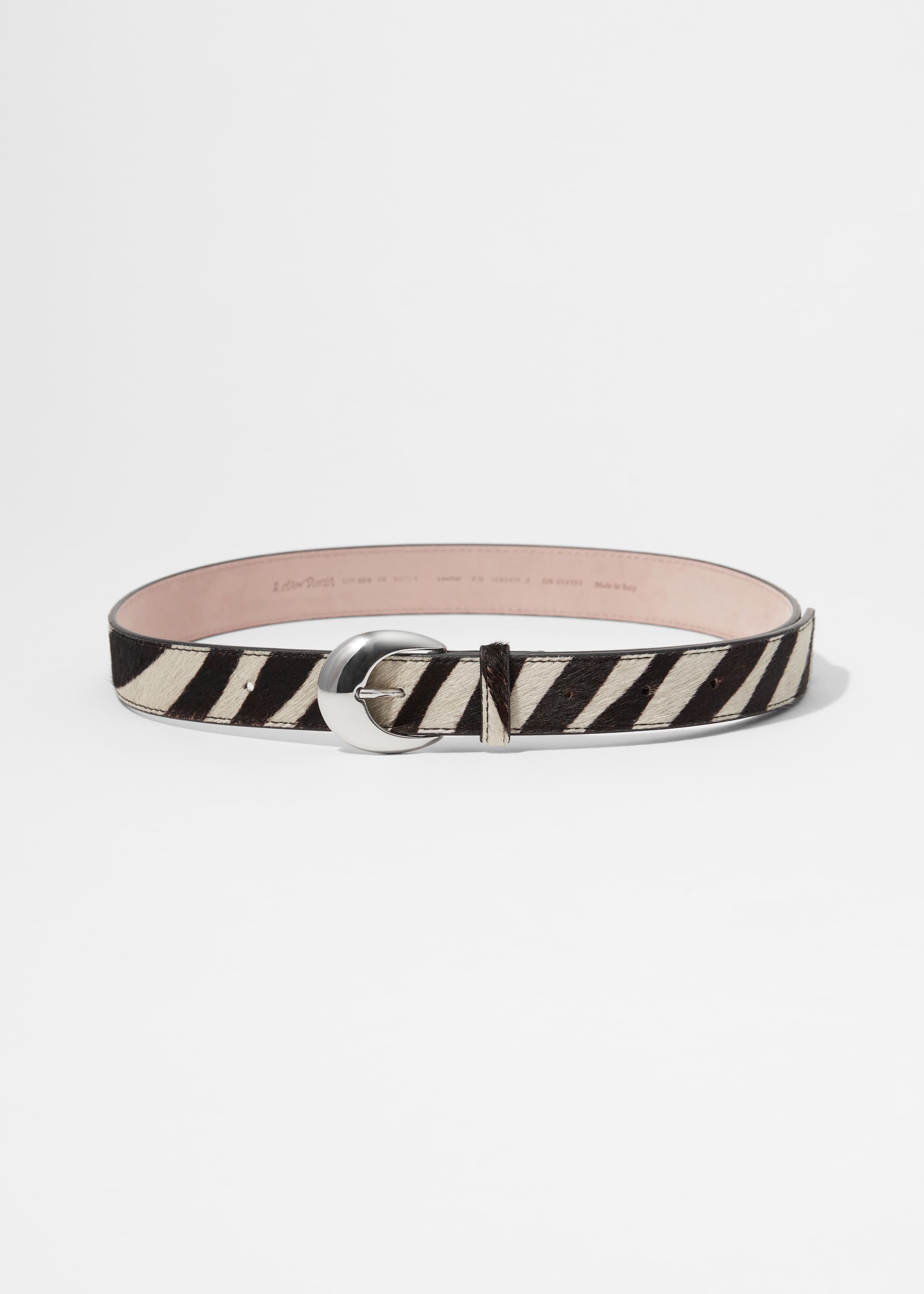 Grotere afbeelding bekijken: Leren riem met koeienprint - Donkerbruine zebraprint - DAMES | H&M NL 1