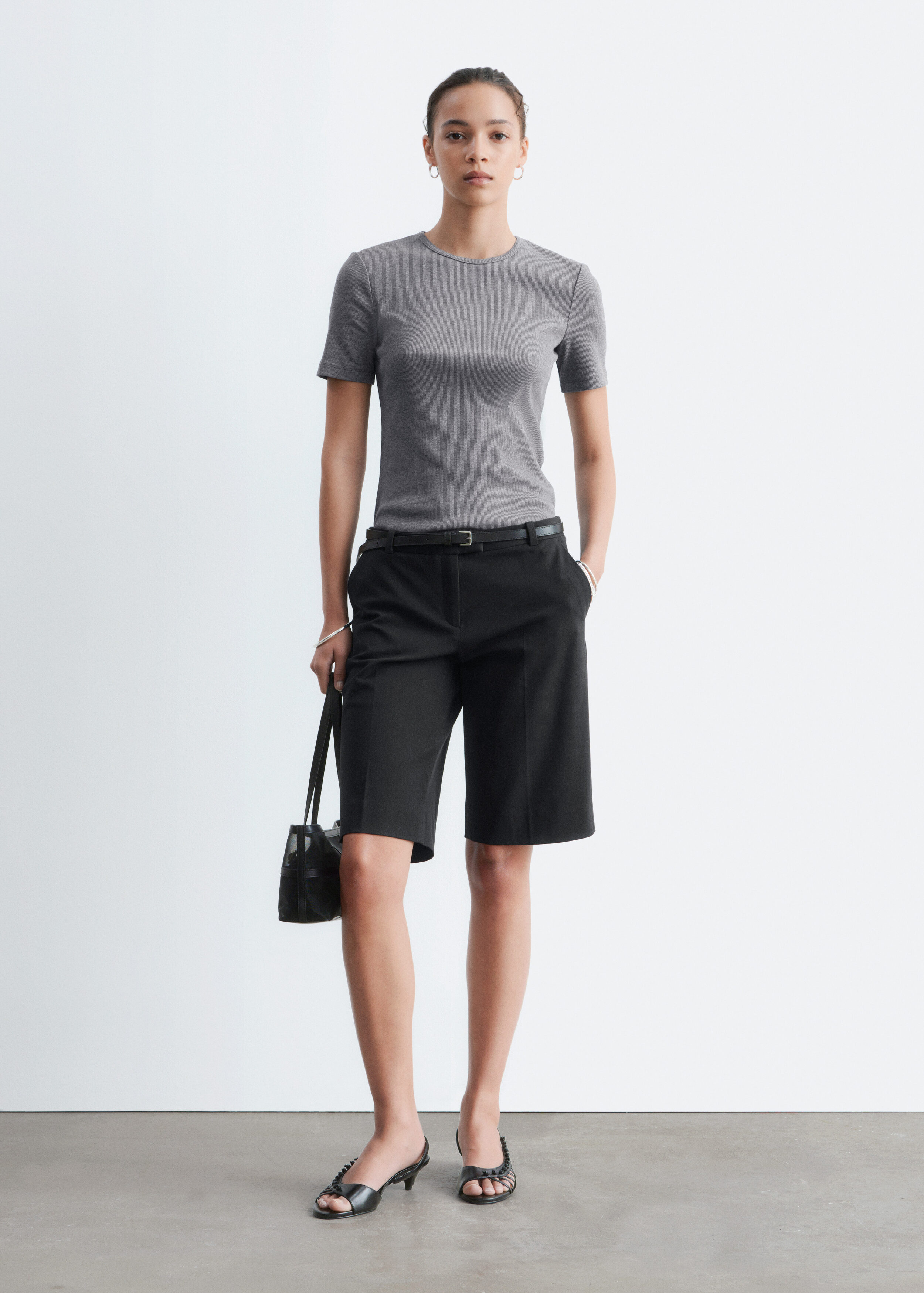 Ribbed T-Shirt - Grey Melange - T-shirts | & Other Stories US