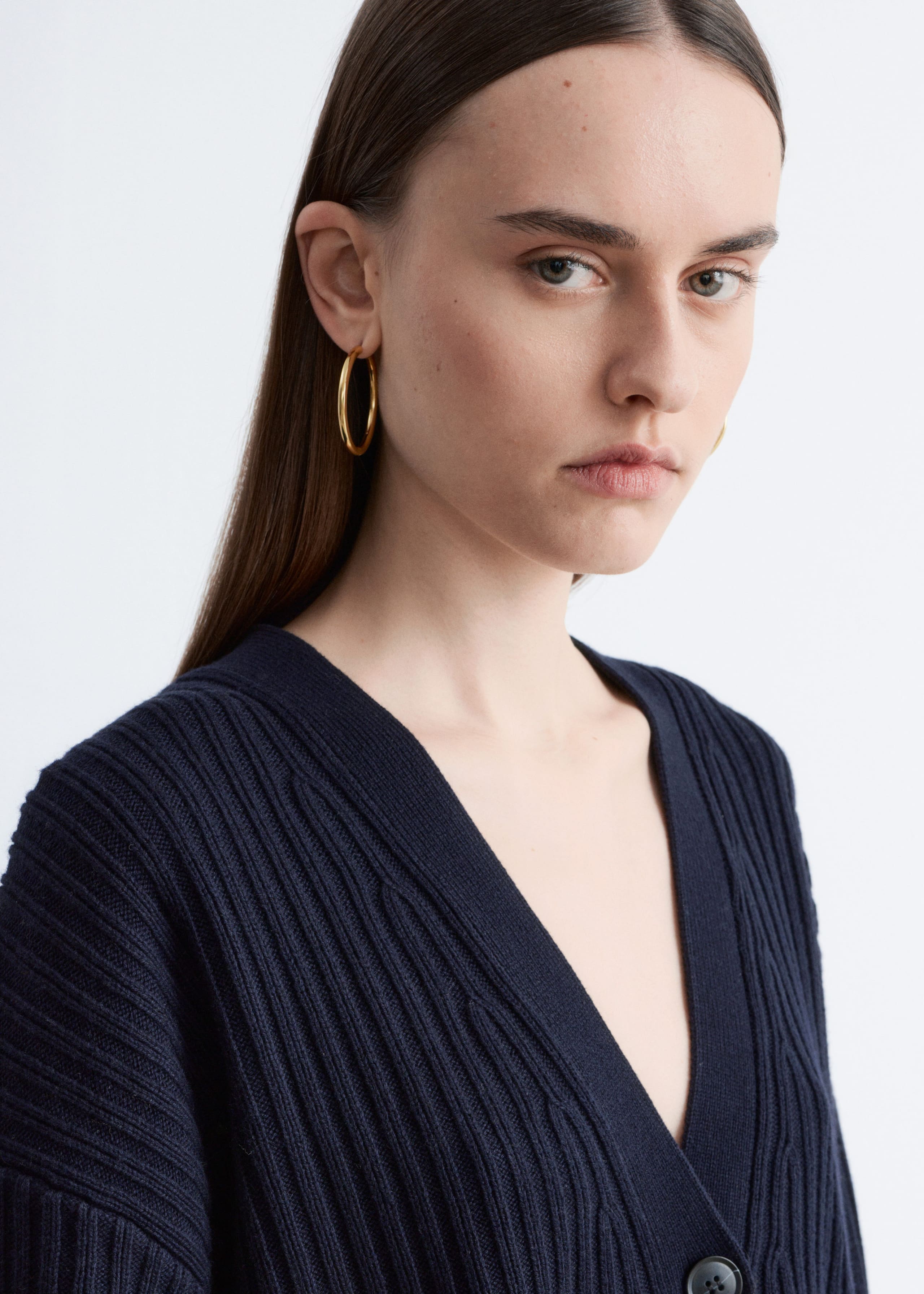 Image of Rib-Knit Cardigan