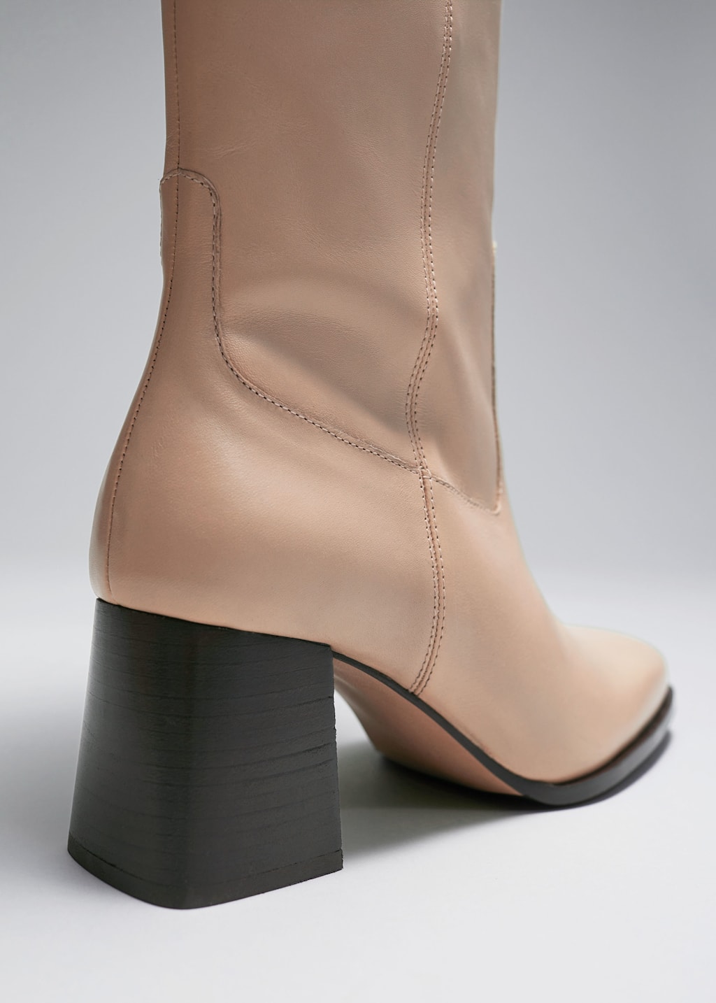 Leather Knee Boots - {{variantName}} - Descriptive Detail