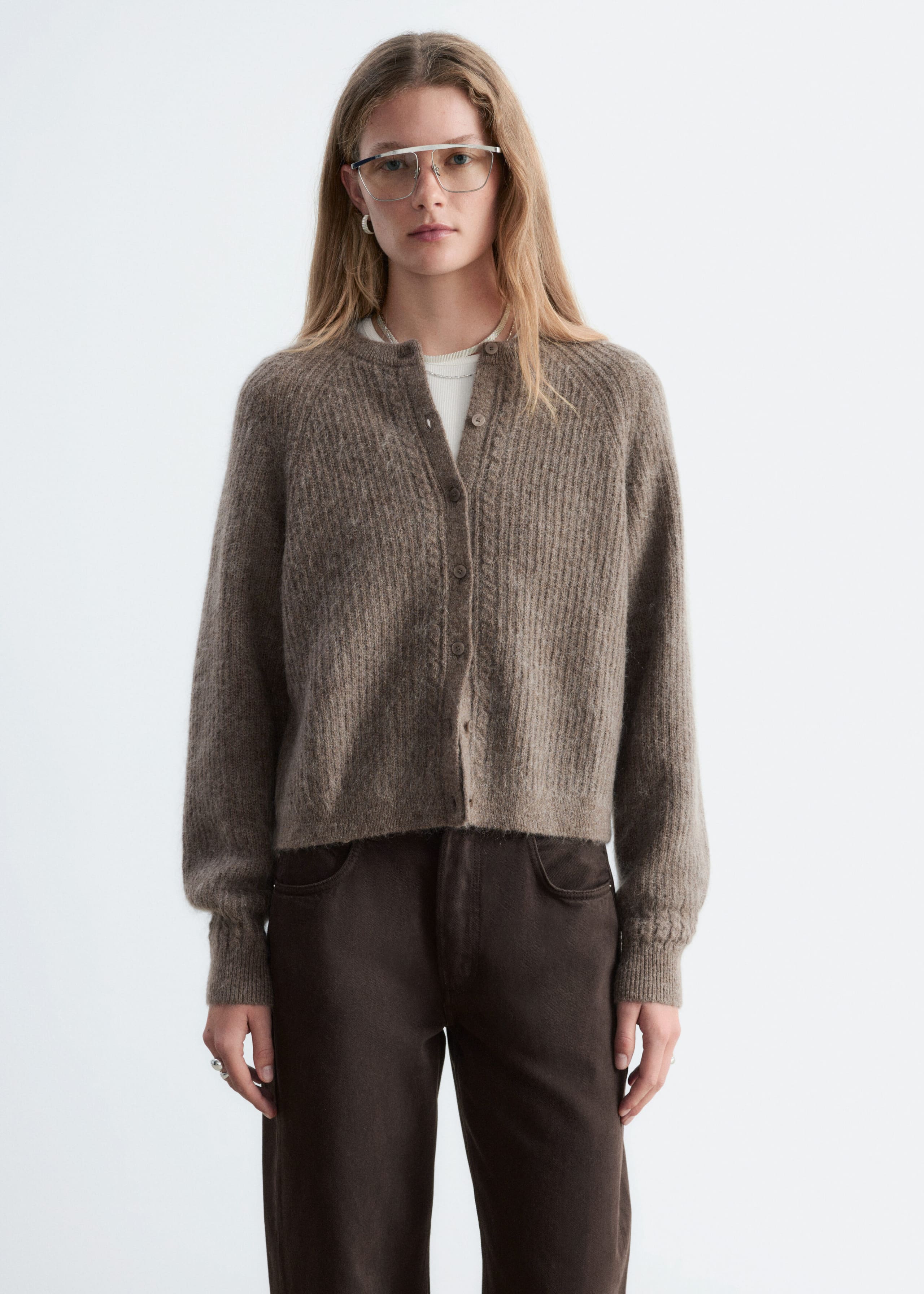 Mohair-Blend Cardigan - Dark Mole - Lookbook
