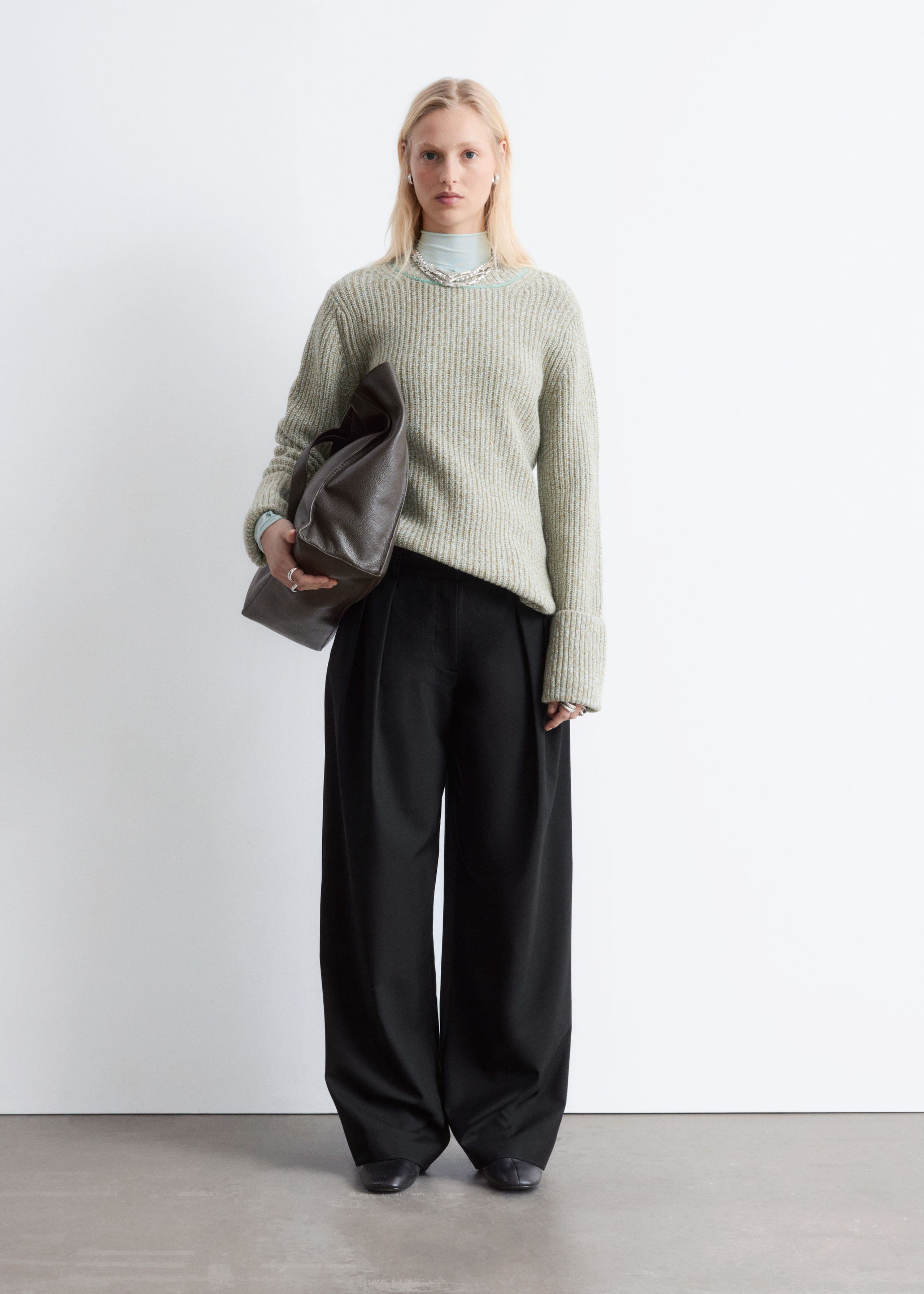 Image of Wool-Blend Tailored Trousers