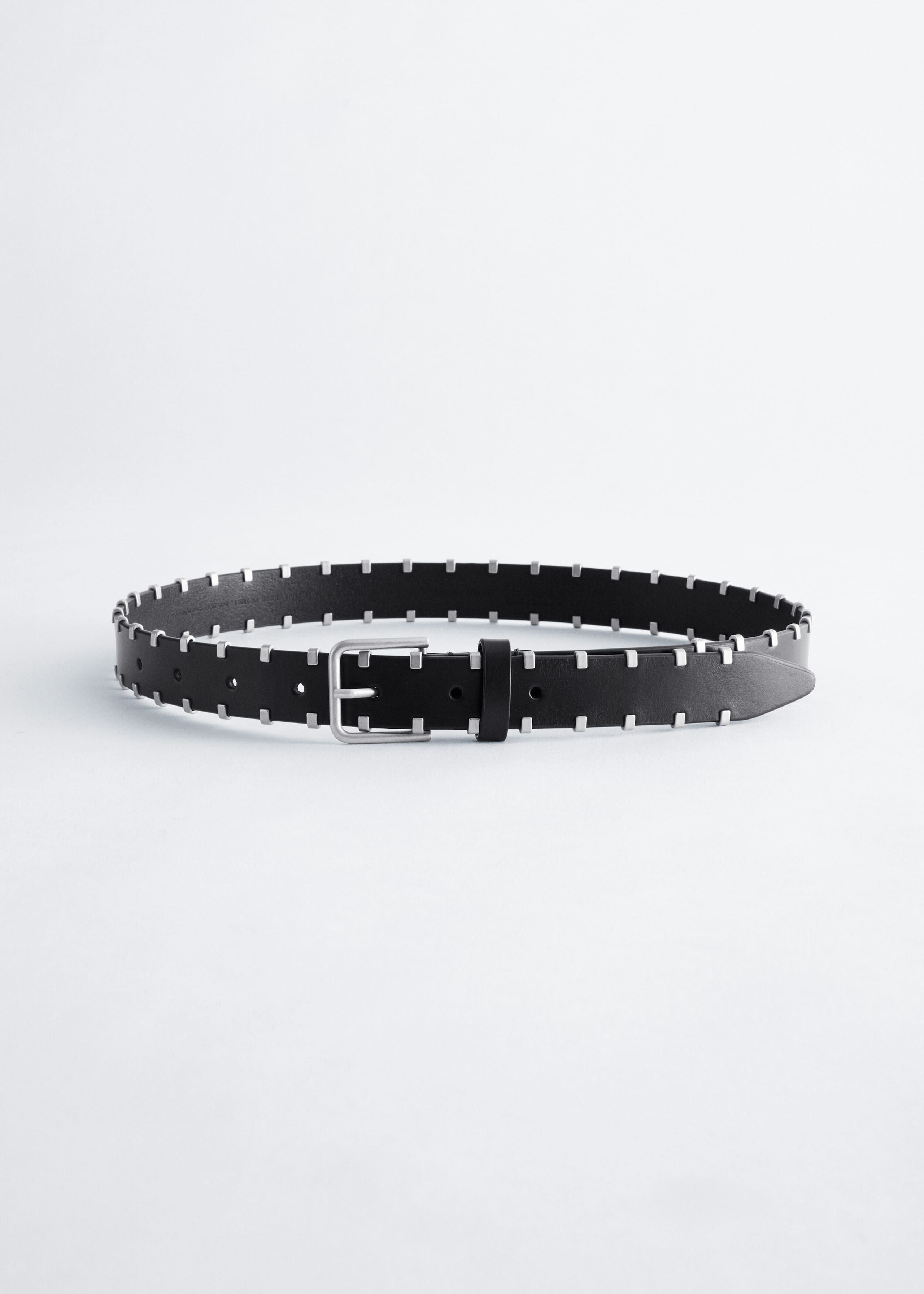Studded Leather Belt Black