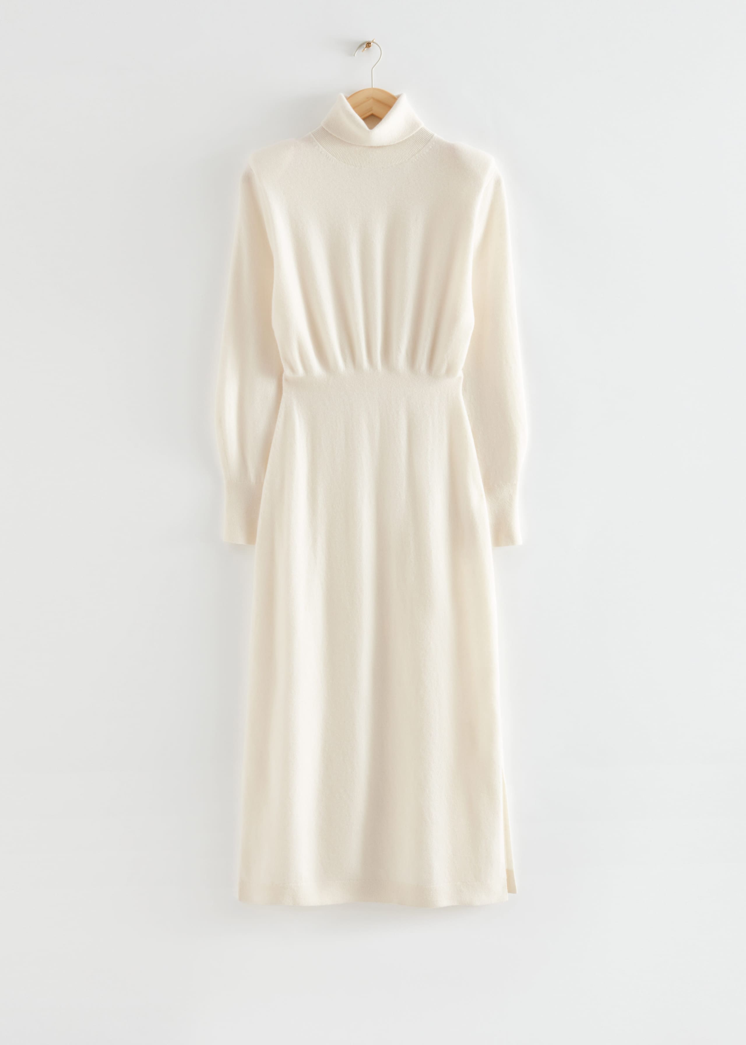 Wool Knit Midi Dress - White - Still Life