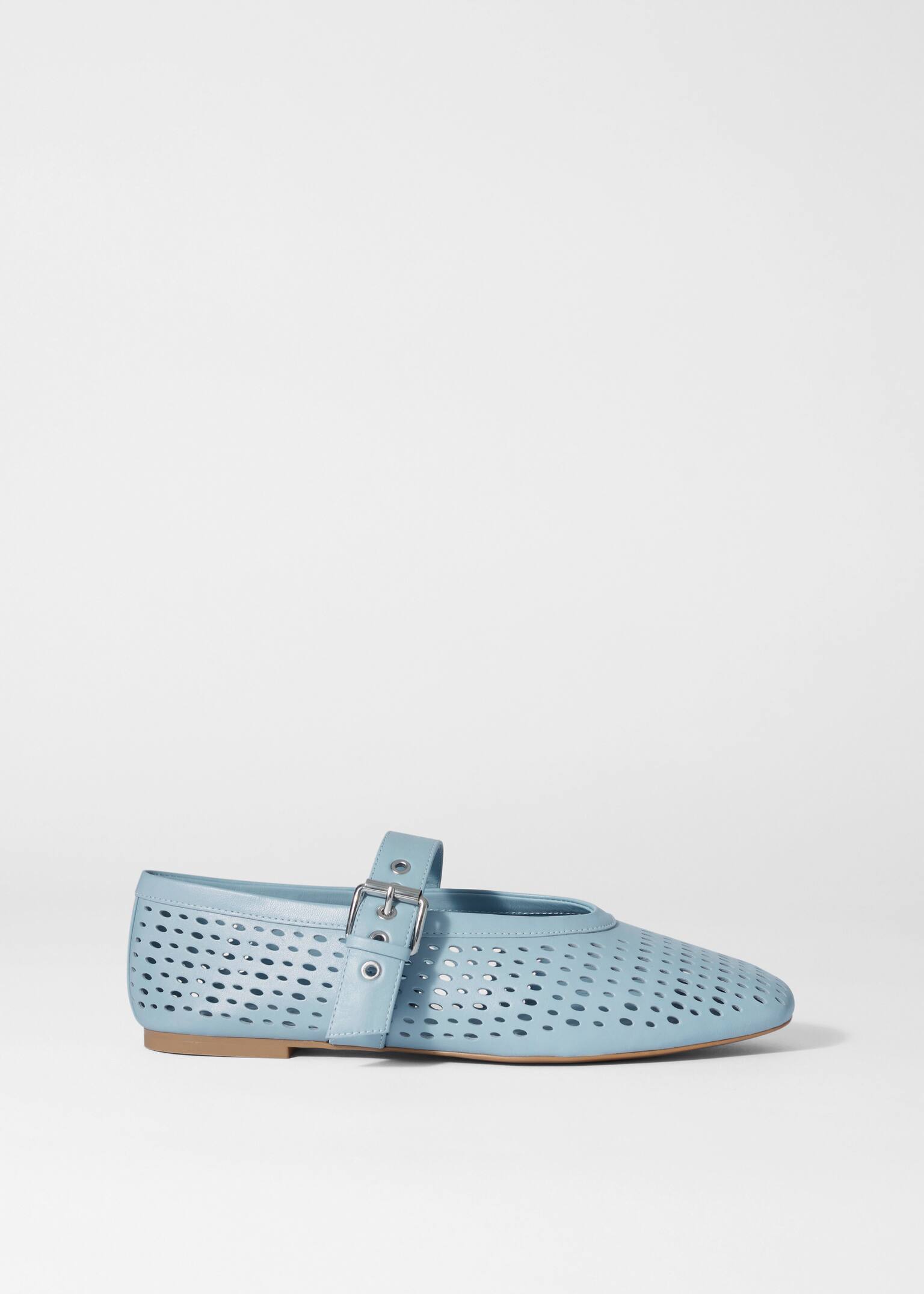 Mary-Jane Ballet Flats - Baby blue/Brown Suede/Black/Beige