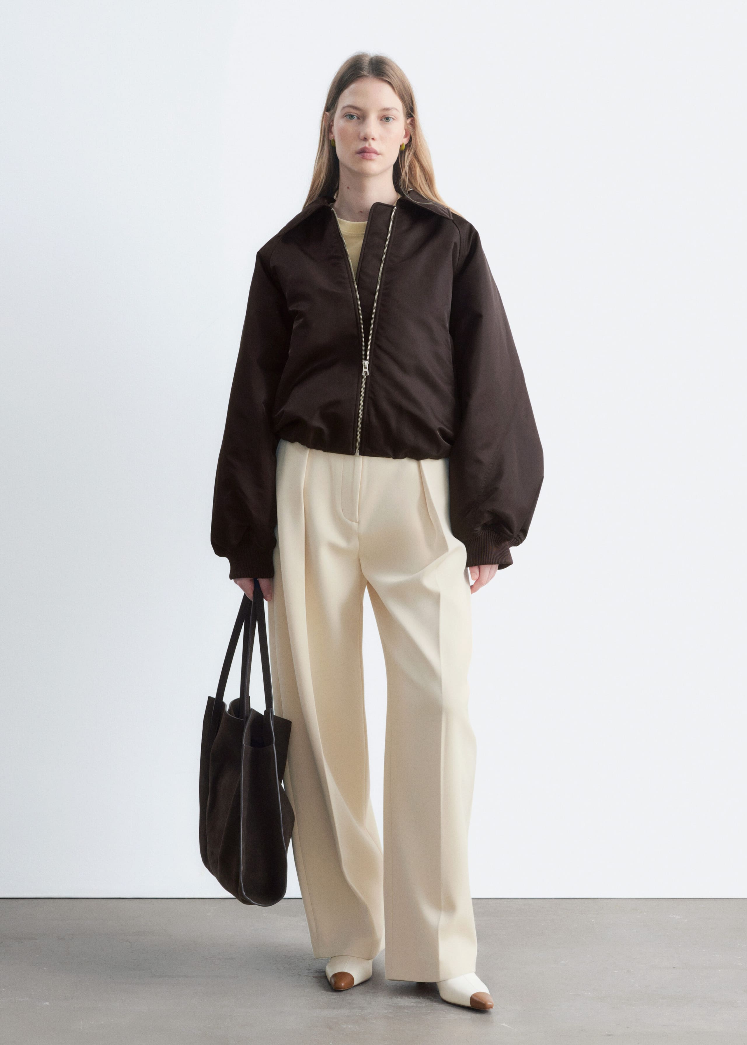 Stivaletti in pelle - Bianco/Cognac - Lookbook