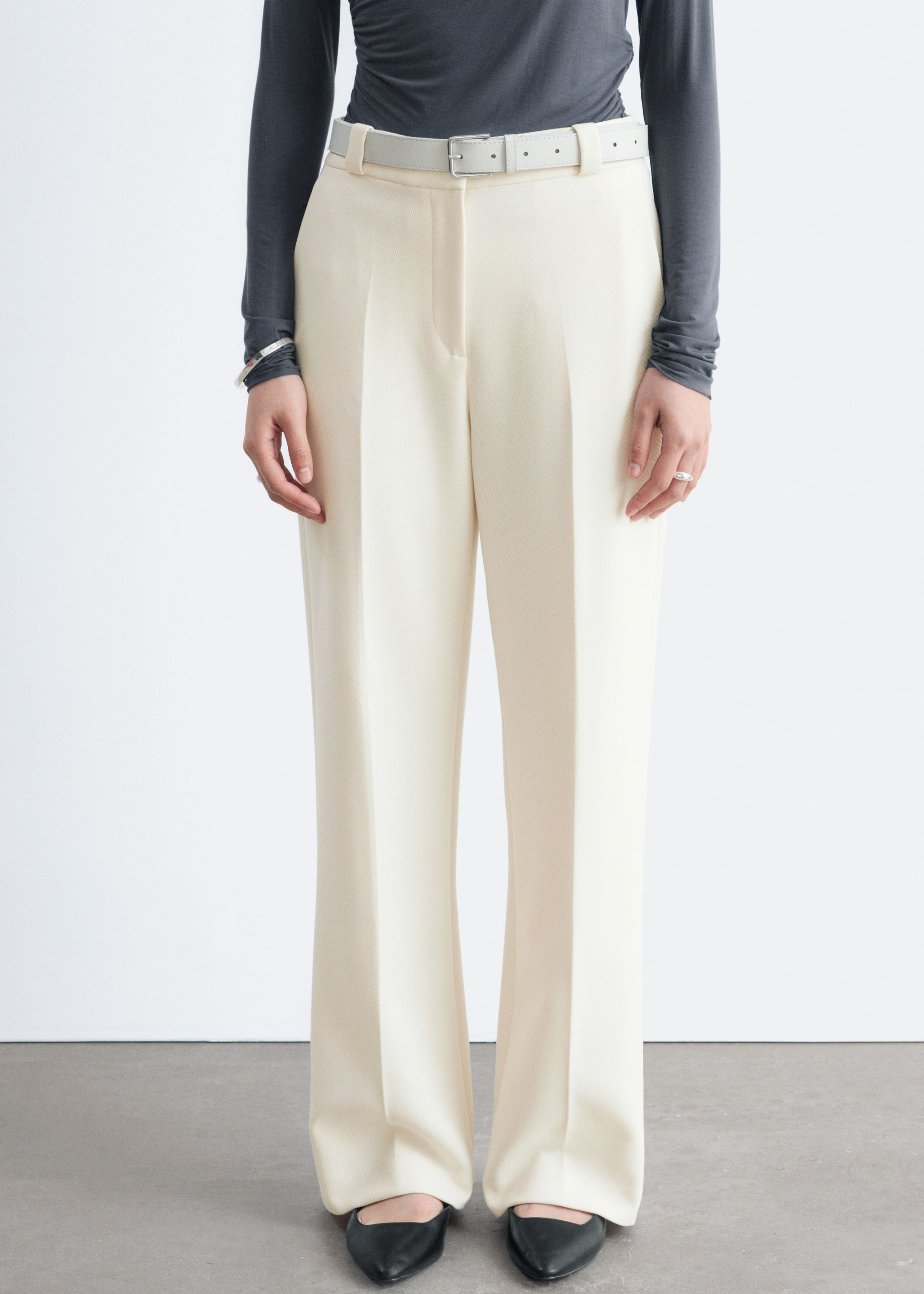 Image of Straight Press-Crease Trousers