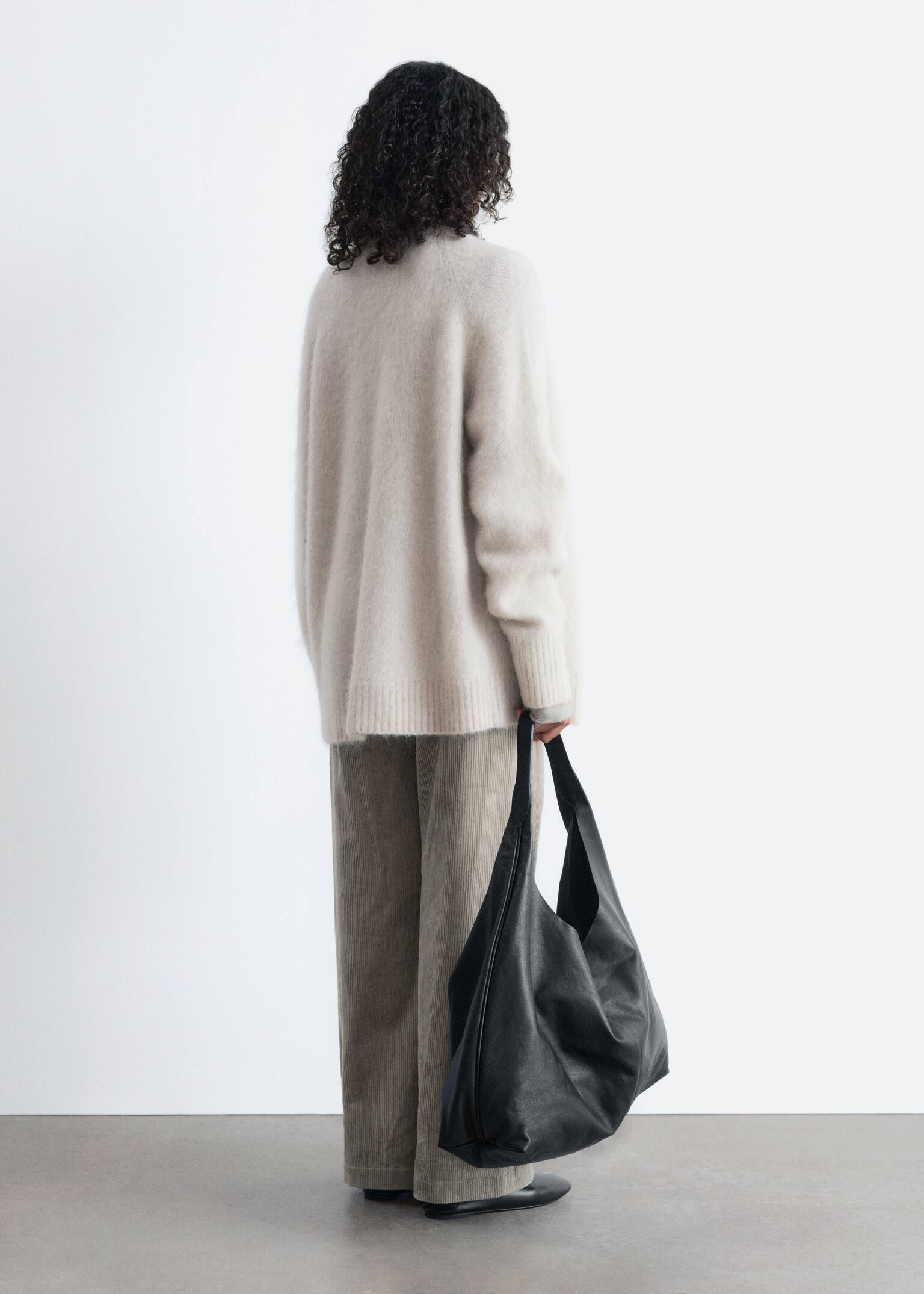 Cardigan long en mohair mélangé - Beige/Bleu foncé/Gris - 4