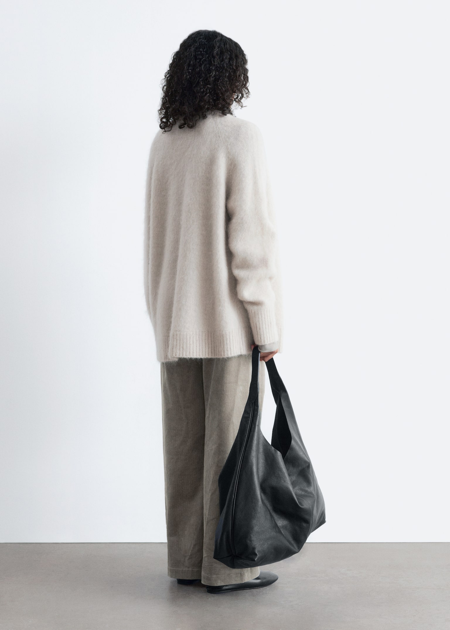 Cardigan long en mohair mélangé - Beige/Bleu foncé/Gris - 3