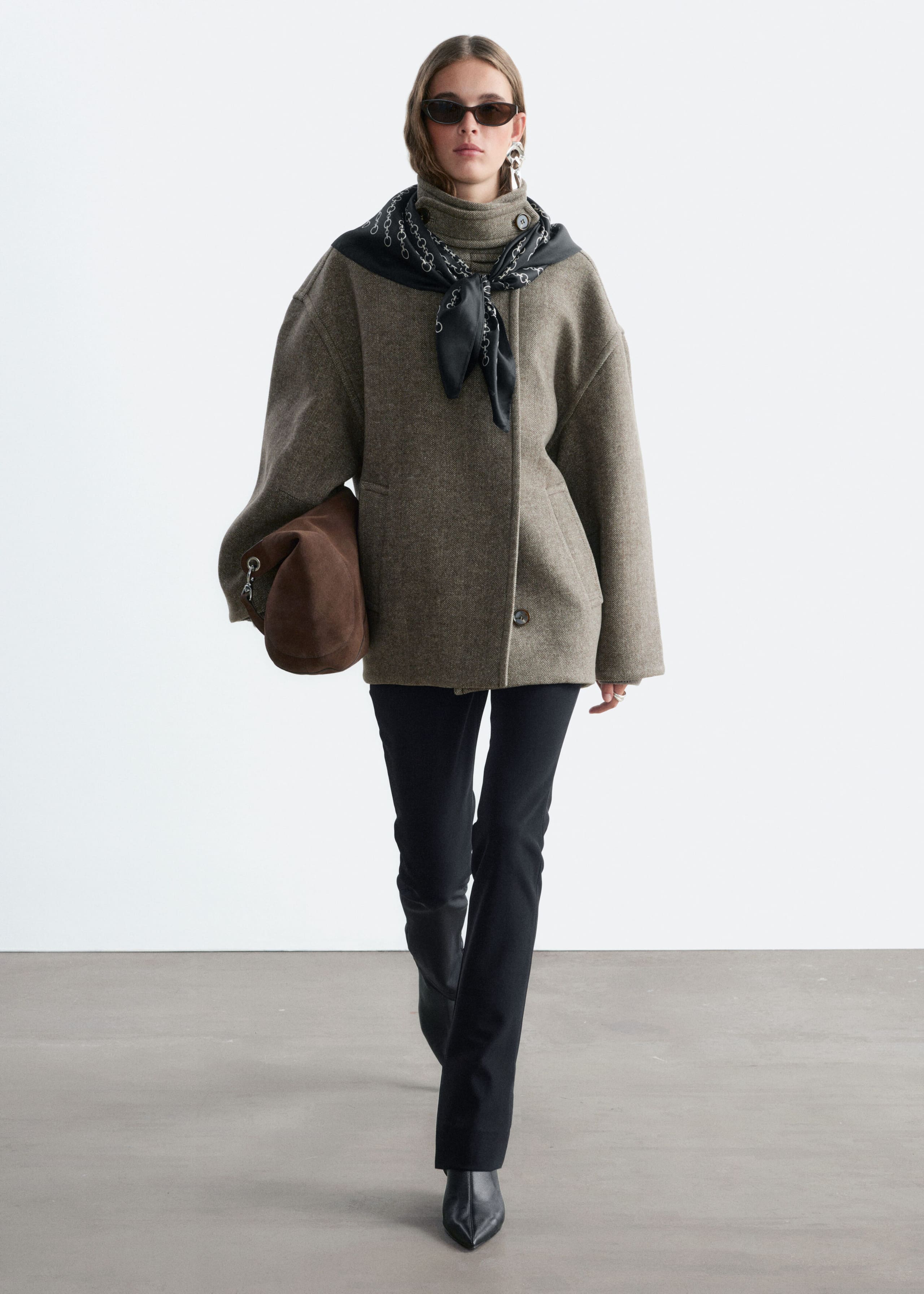 Herringbone Coat - Dark Mole - Lookbook