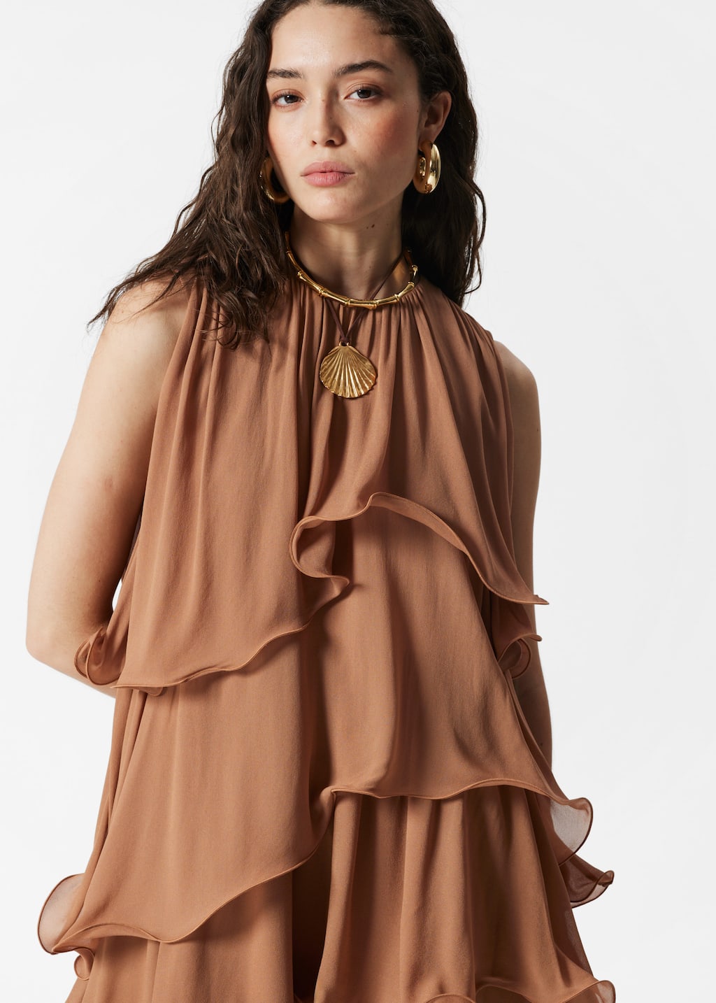 Image of Sleeveless Frill Mini Dress