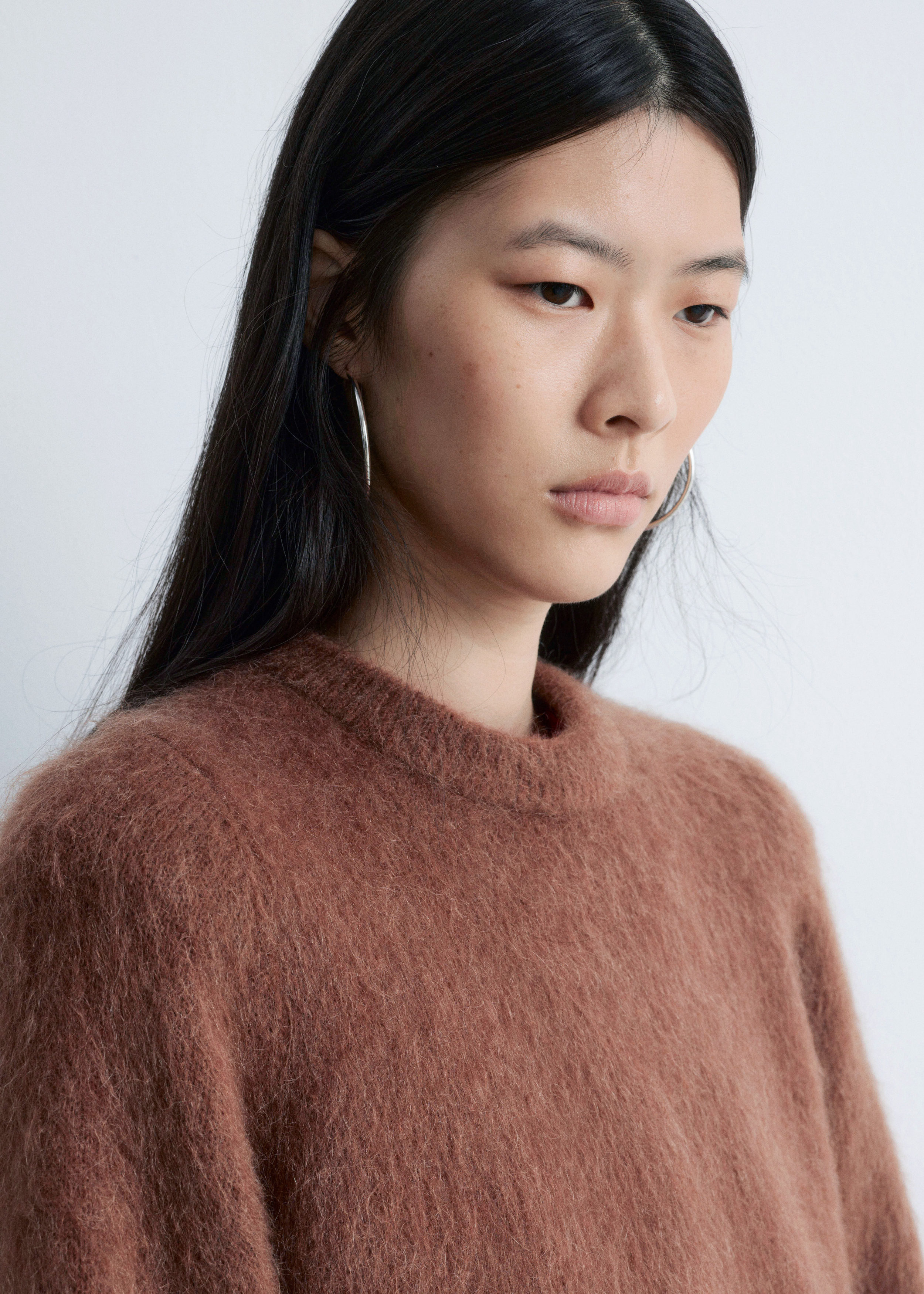 Mohair-Blend Knitted T-shirt - Brown - & Other Stories US