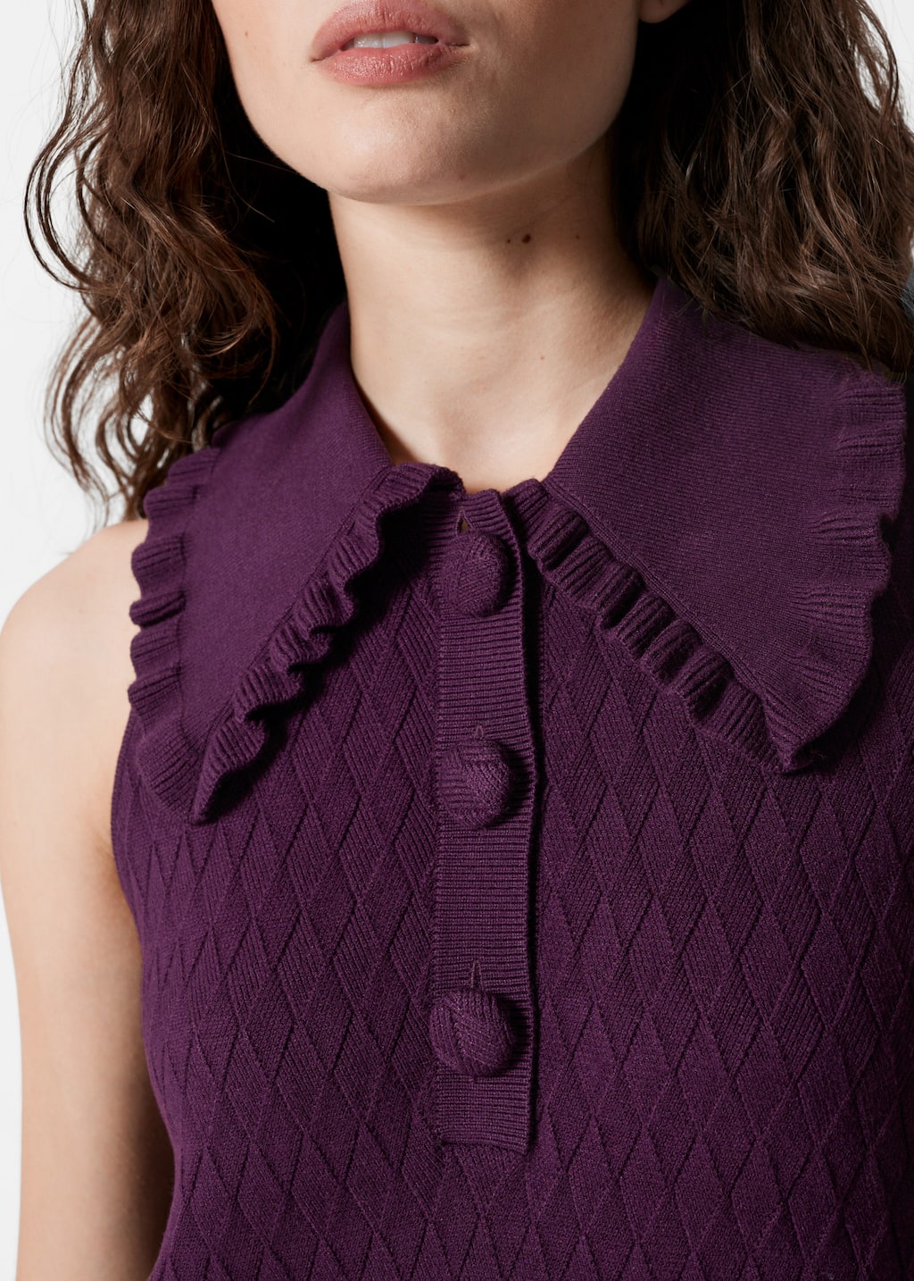 Image of Knitted Frill Mini Dress