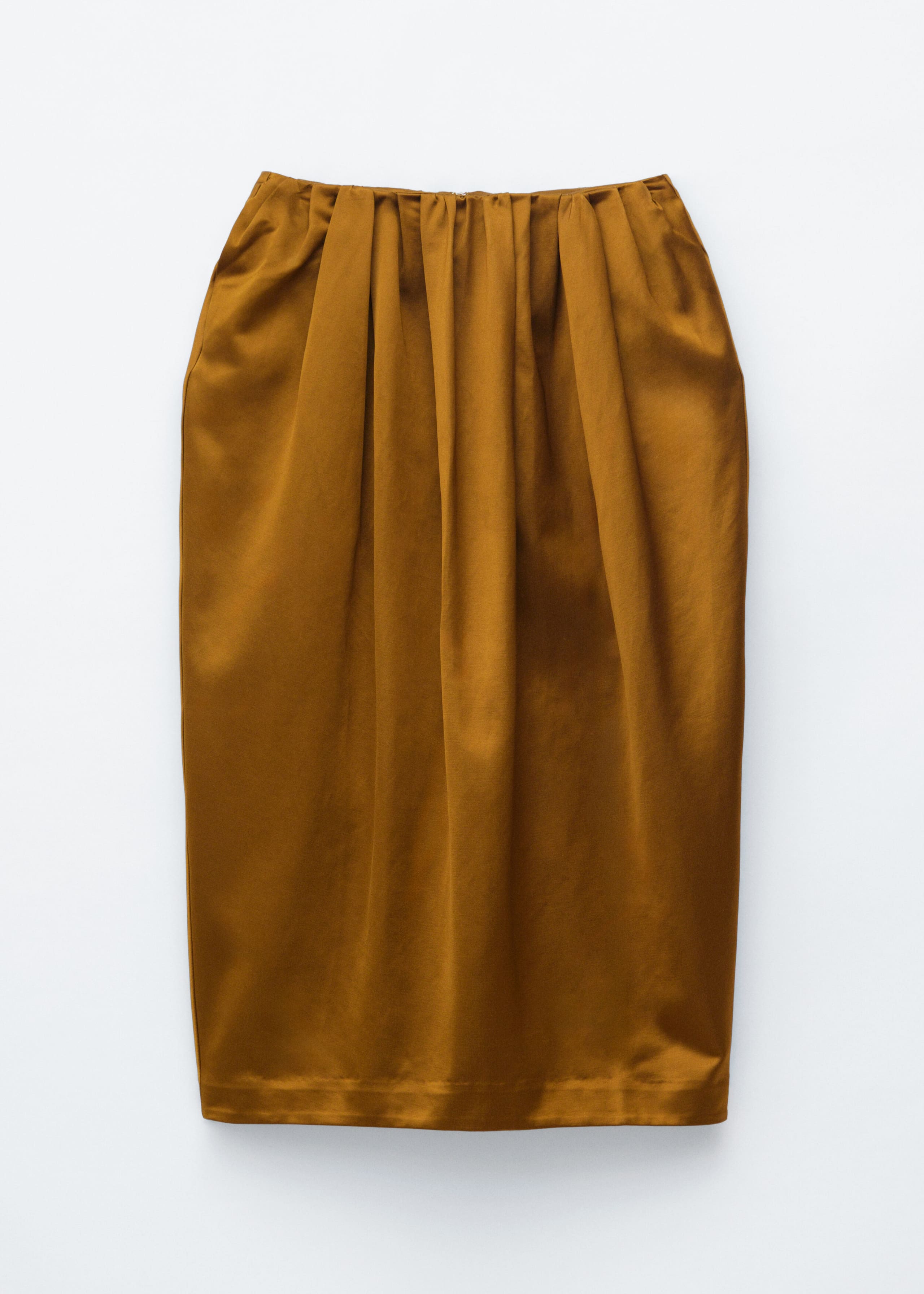 Image of Sculpted Satin Midi Skirt