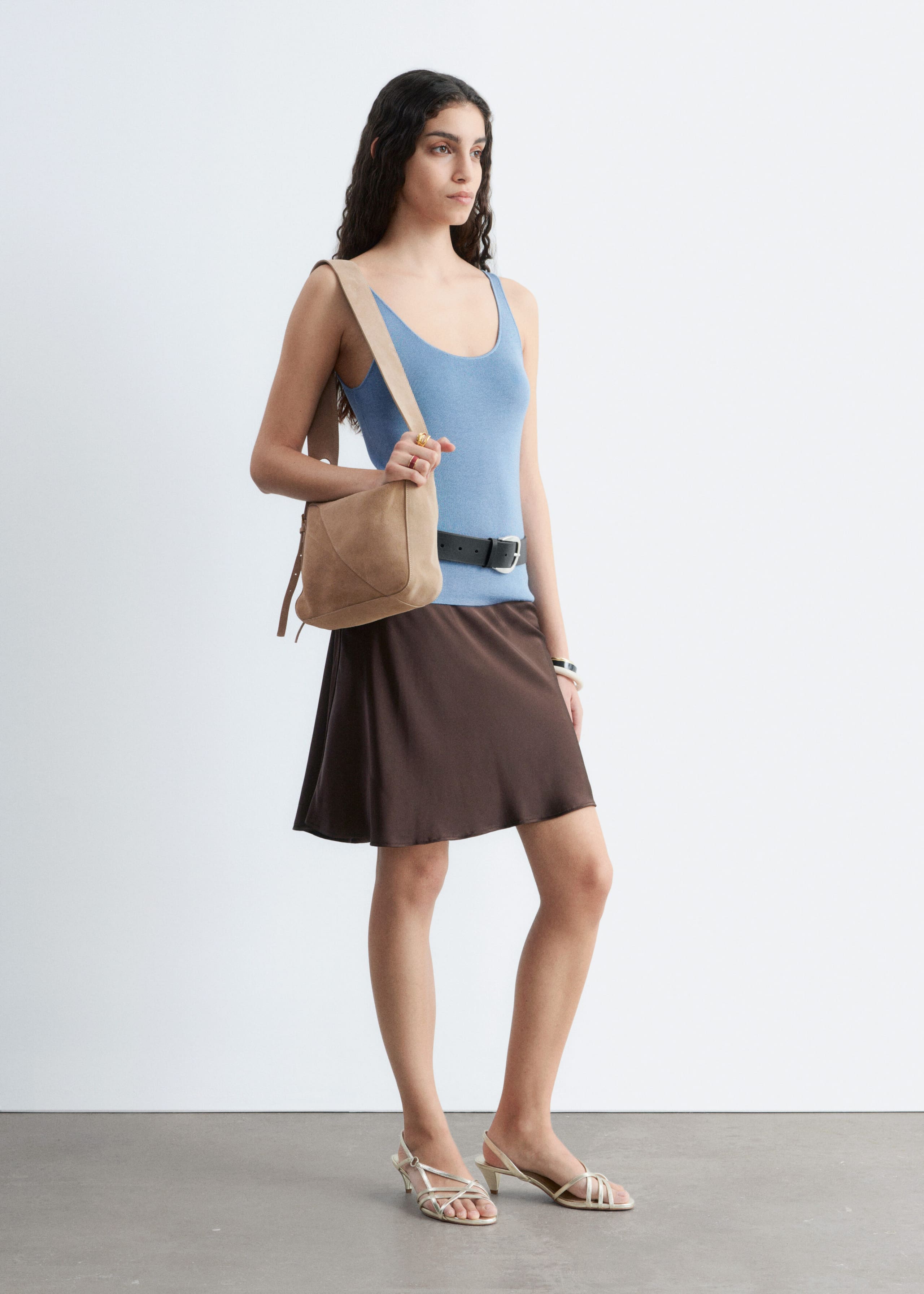 Image of Knitted Scoop-Neck Tank Top