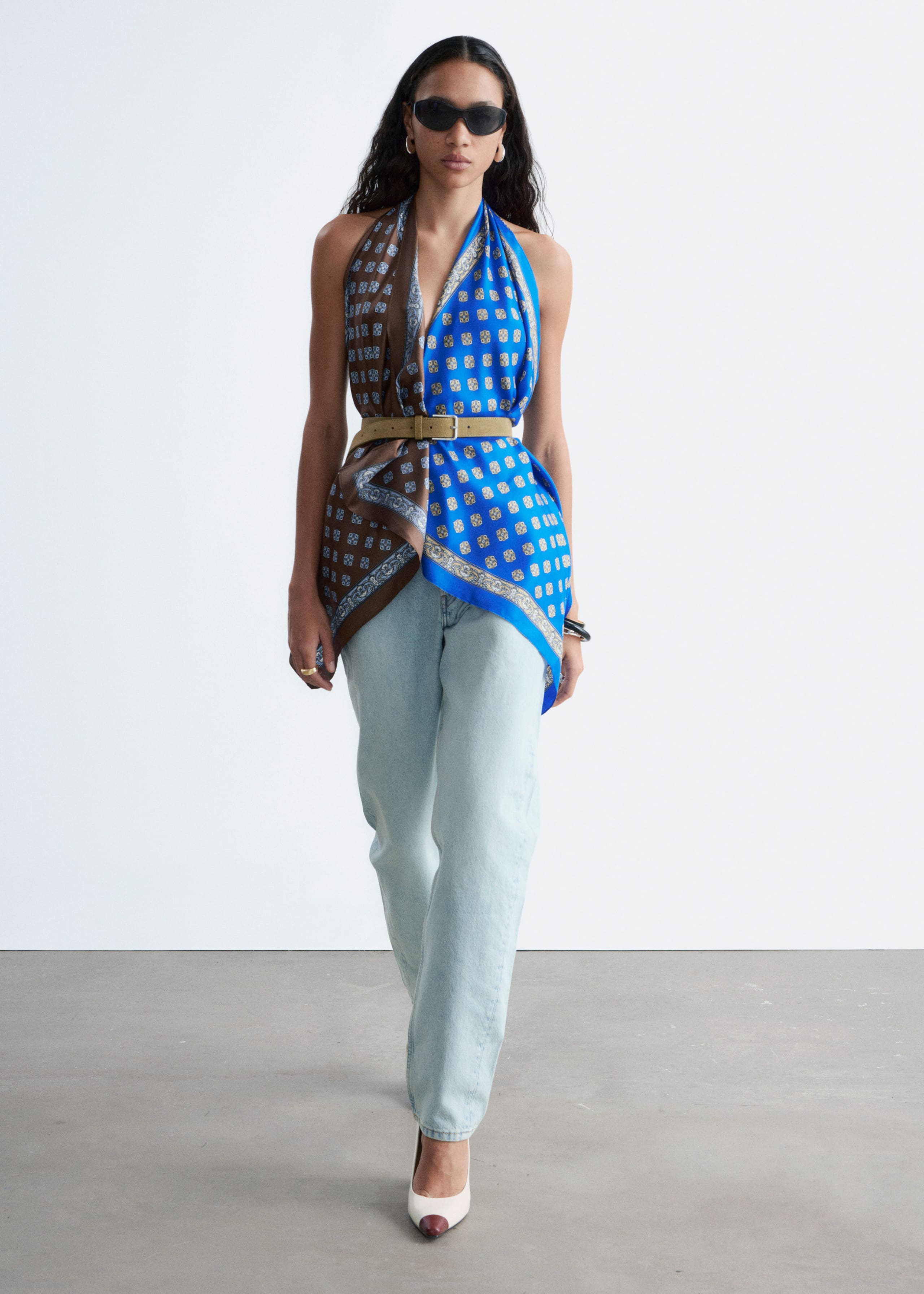 Image of Silk Scarf Halter Top