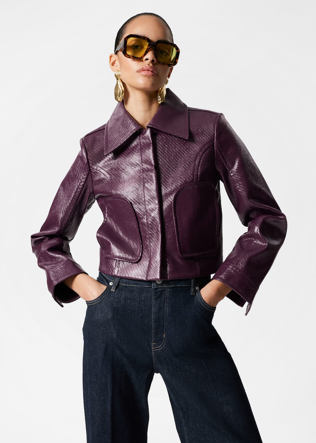 Image of Cropped Patch-Pocket Jacket